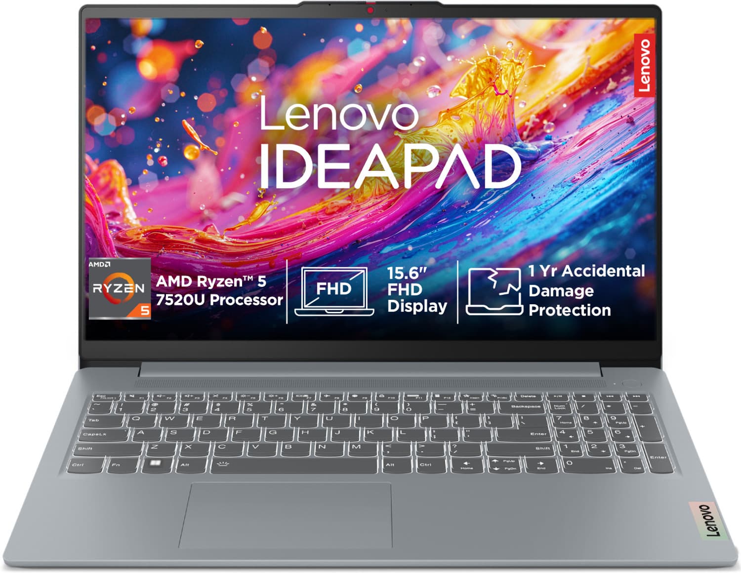 Lenovo IdeaPad Slim 3 AMD Ryzen 5 Quad Core 7520U - (16 GB/512 GB SSD/Windows 11 Home) IdeaPad Slim 3 15AMN8 Thin and Light Laptop (15.6 inch, Arctic ...
