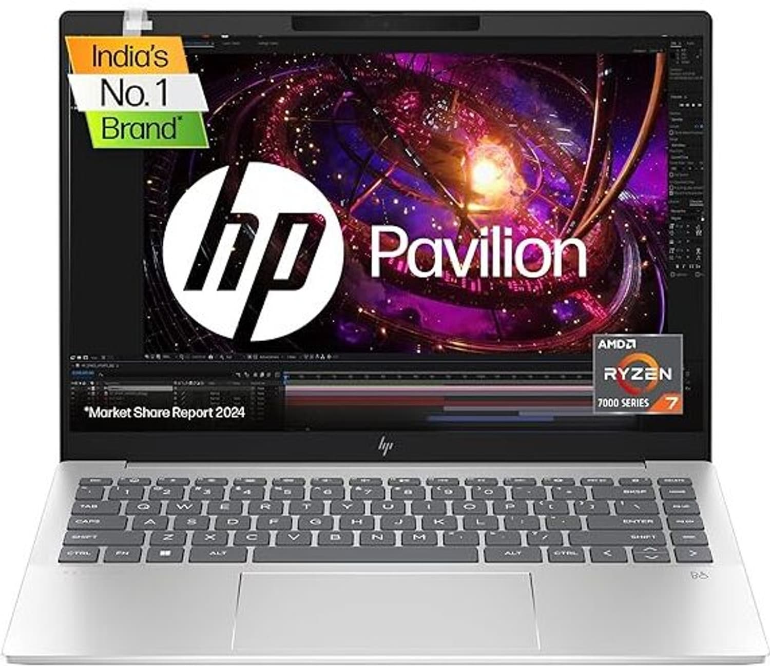 HP Pavilion Plus AMD Ryzen 7 7th Gen 7000 - (16 GB/1 TB SSD/Windows 11 Home) 14-ey0789AU Thin and Light Laptop (14 inch, Natural Silver, 1.44 kg, With...