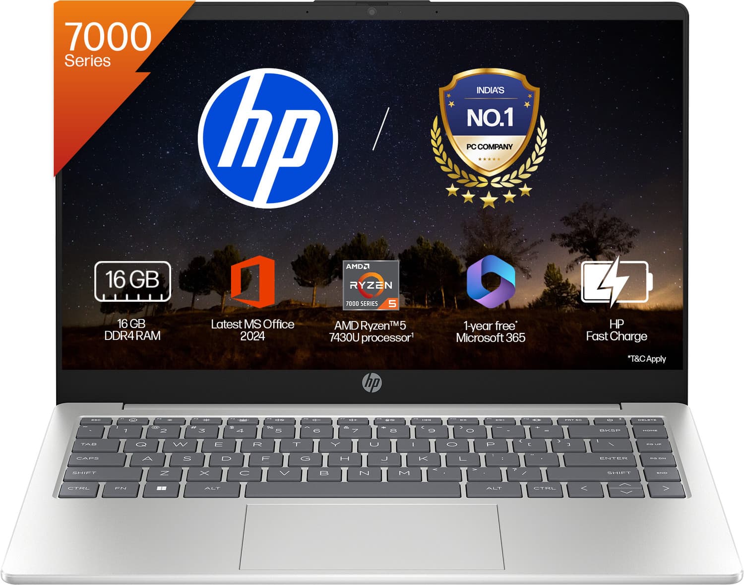 HP MSO 2024 AMD Ryzen 5 Hexa Core 7530U - (16 GB/512 GB SSD/Windows 11 Home) 15-fc0389AU Thin and Light Laptop