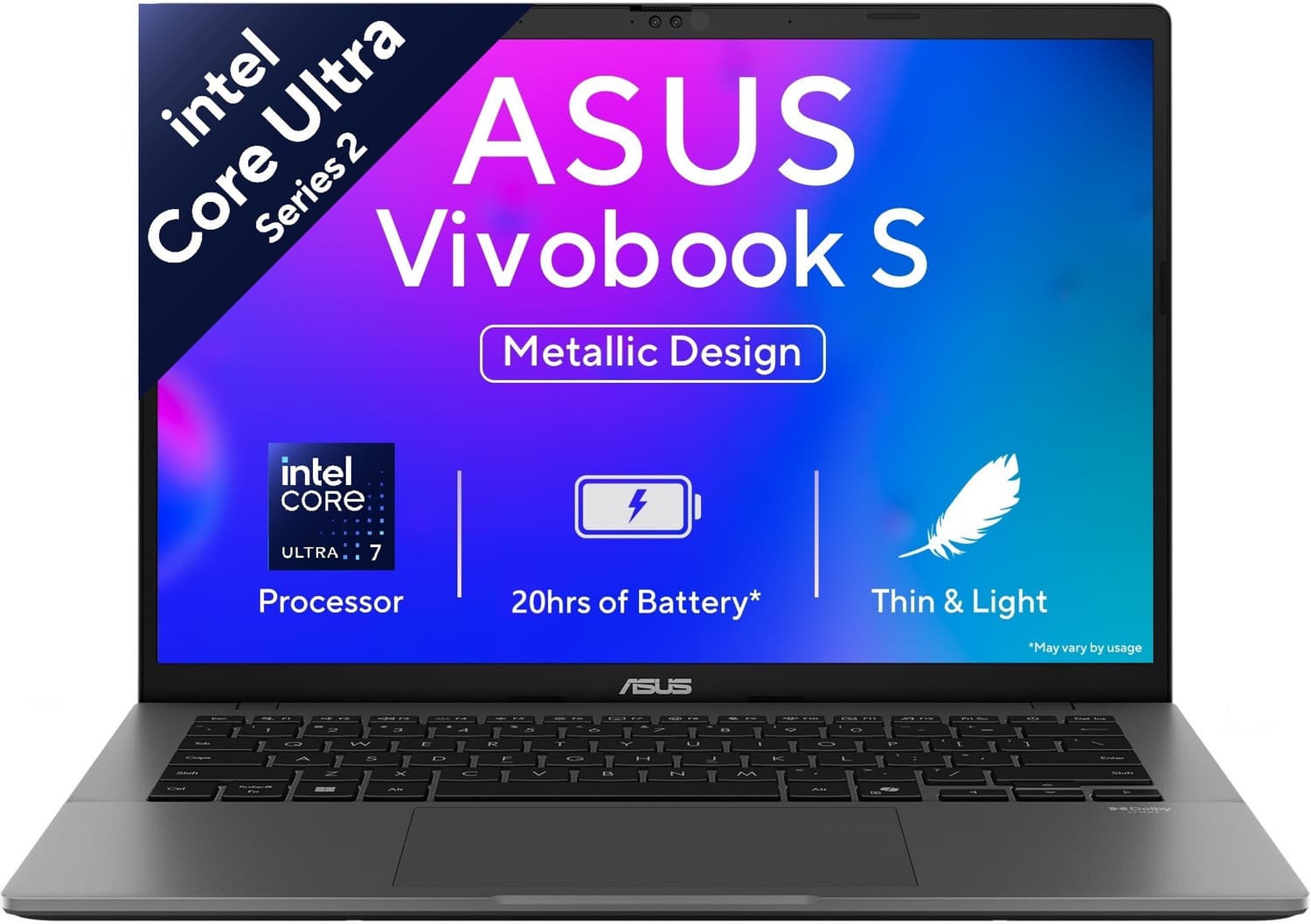 ASUS Vivobook S14 (2025) with Office 2024 + M365 Basic*, Metallic Design, AI PC Intel Core Ultra 7 255H - (16 GB/512 GB SSD/Windows 11 Home) S3407CA-L...