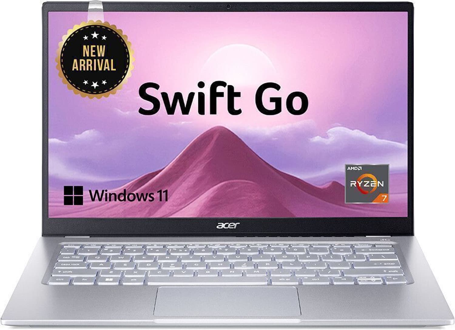 Acer Swift Go 14 AMD Ryzen 7 Octa Core 7730U - (16 GB/512 GB SSD/Windows 11 Pro) SFG14-41 Thin and Light Laptop