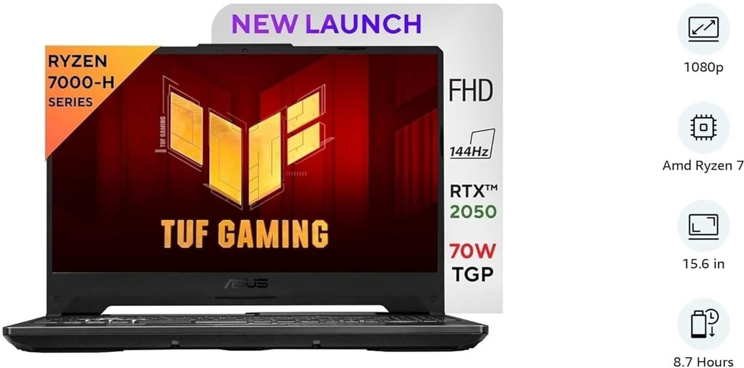 ASUS AMD Ryzen 7 Octa Core 4th Gen - (16 GB/512 GB SSD/Windows 11 Home/4 GB Graphics/NVIDIA GeForce RTX NVIDIA GeForce RTX 2050) FA506NFR-HN045W Gamin...