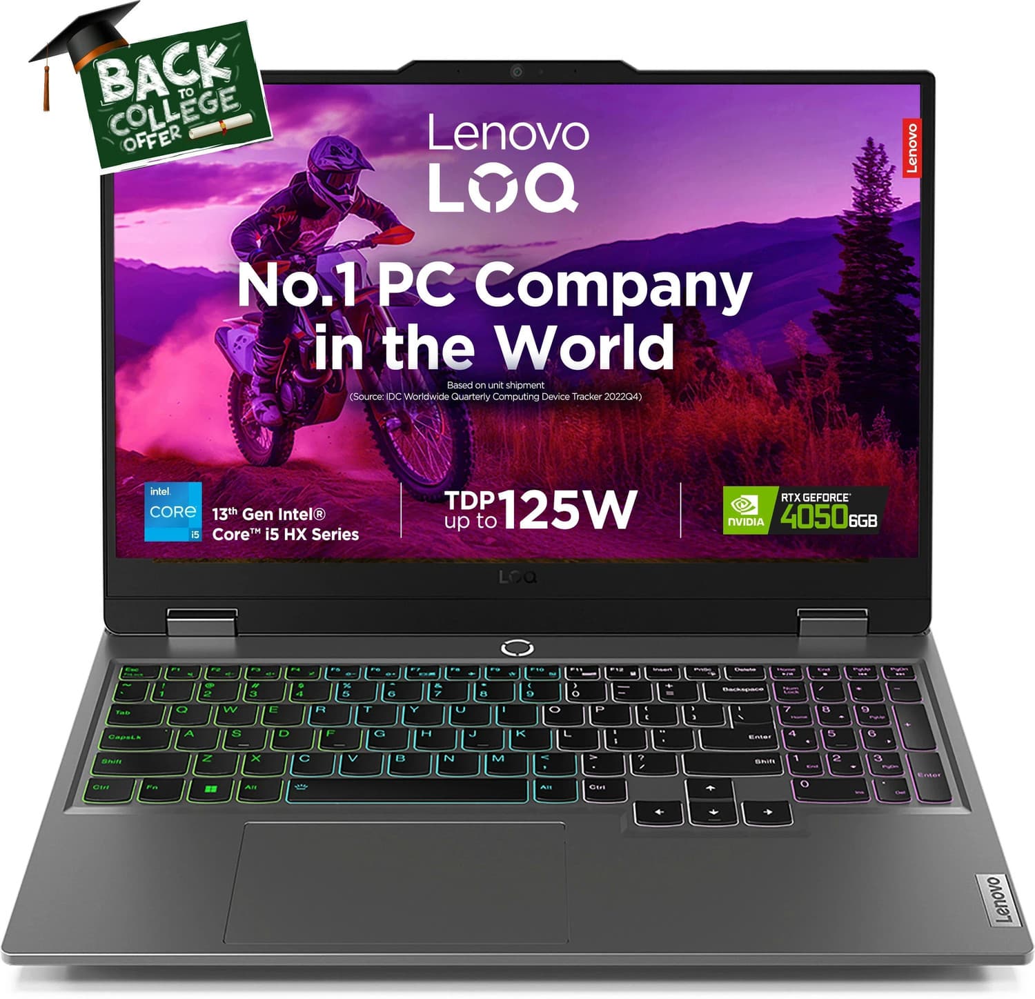 Lenovo LOQ Intel Core i5 13th Gen 13450HX - (16 GB/512 GB SSD/Windows 11 Home/6 GB Graphics/NVIDIA GeForce RTX 4050) 15IRX9 Gaming Laptop