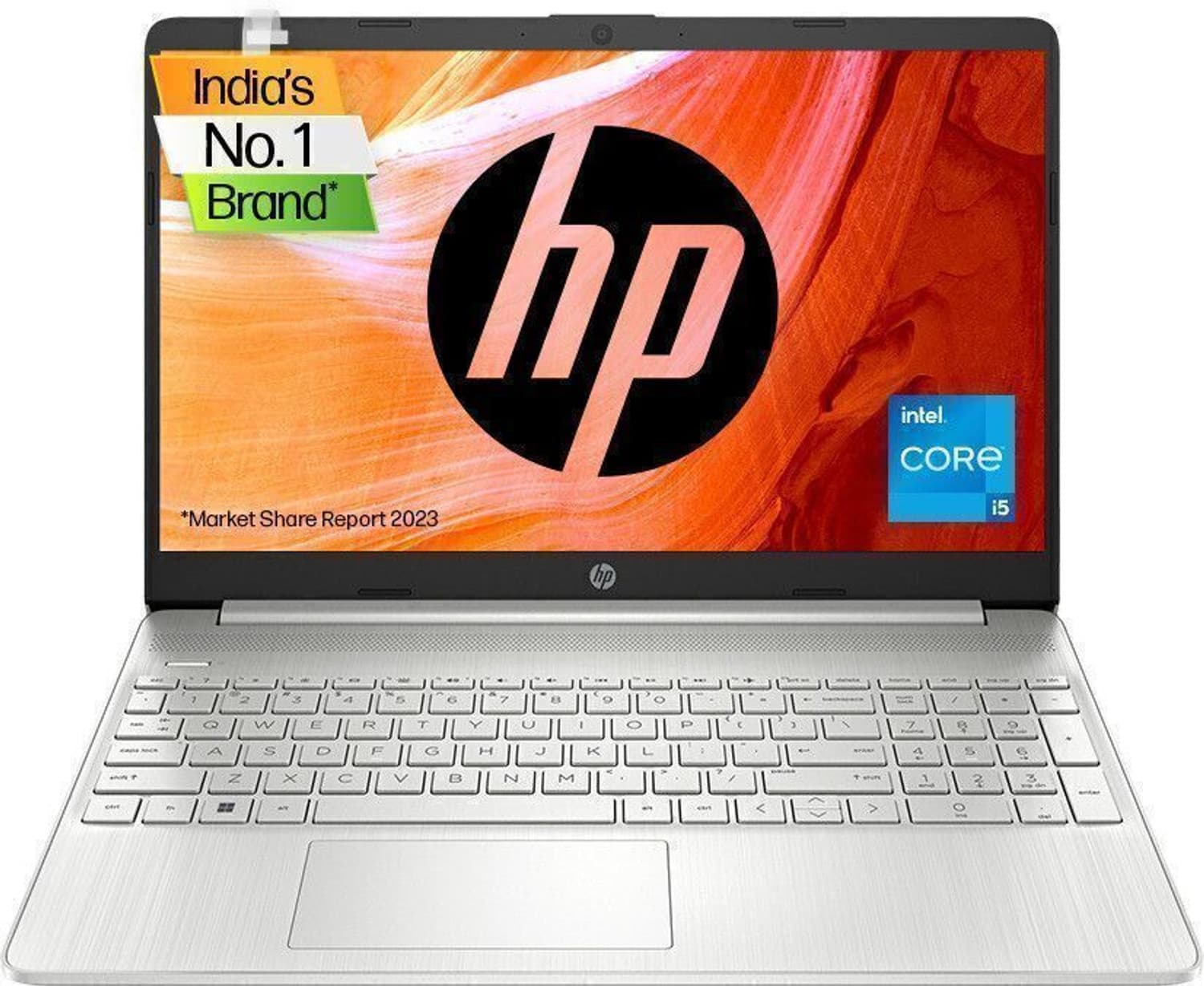 HP 15s Intel Core i5 12th Gen 1235U - (8 GB/512 GB SSD/Windows 11 Home) 15s-fq5111TU Thin and Light Laptop (15.6 inch, Natural Silver, 1.69 kg, With M...