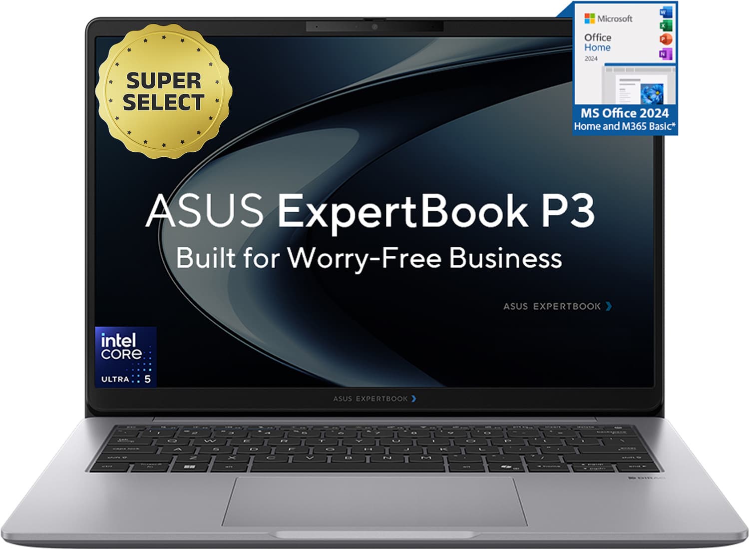 ASUS ExpertBook P3 Intel Core Ultra 5 225H - (16 GB/512 GB SSD/Windows 11 Home) P3406CCAP-LY1005WS Laptop (14 inch, Misty Grey, 1.52 kg, With MS Offic...