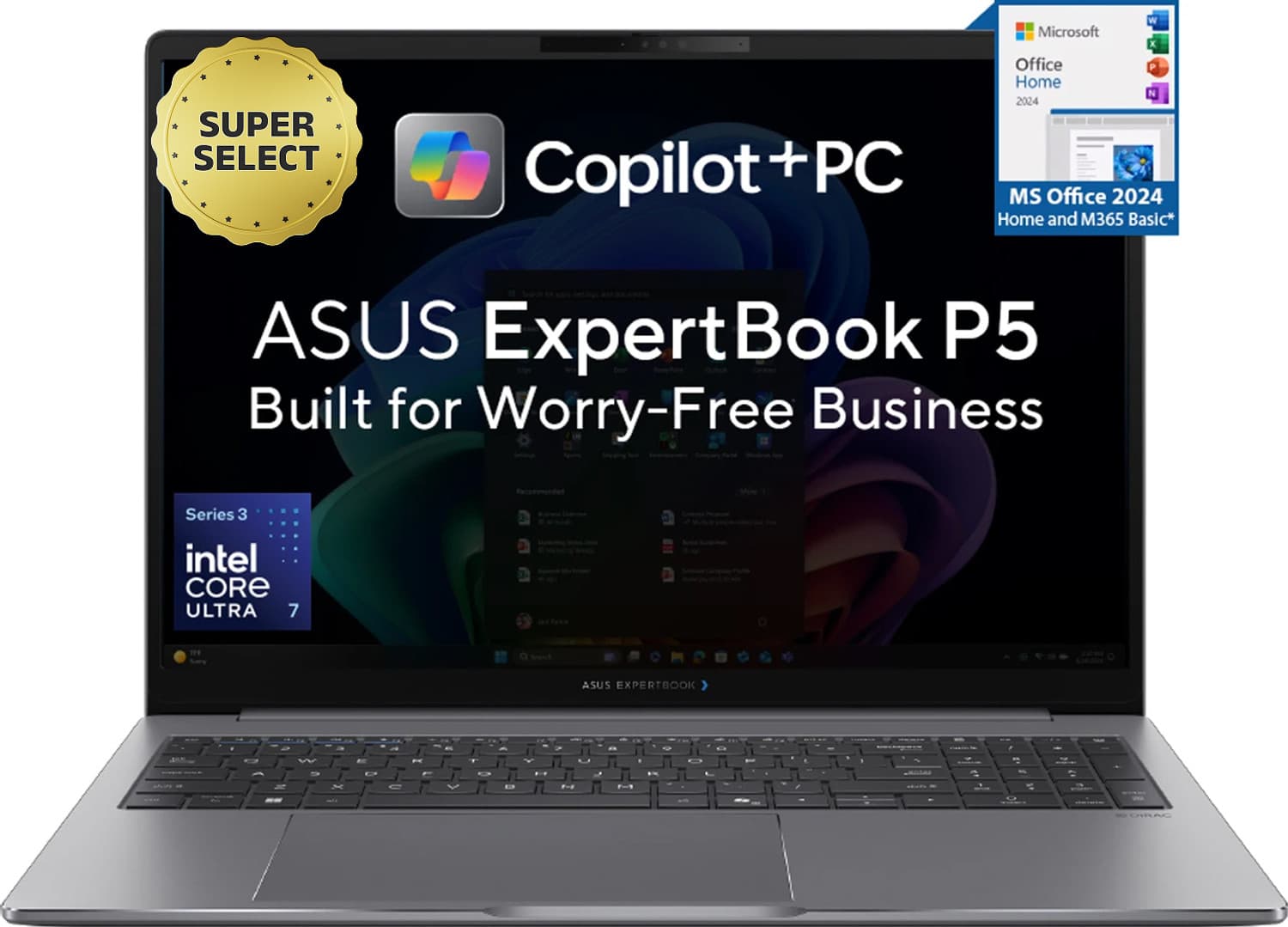 ASUS Expertbook P5 Full metal AI PC with 1 Yr ADP Intel Core Ultra 7 356H - (32 GB/1 TB SSD/Windows 11 Home) P5605CAA-PL0049WS Laptop (16 inch, Misty ...