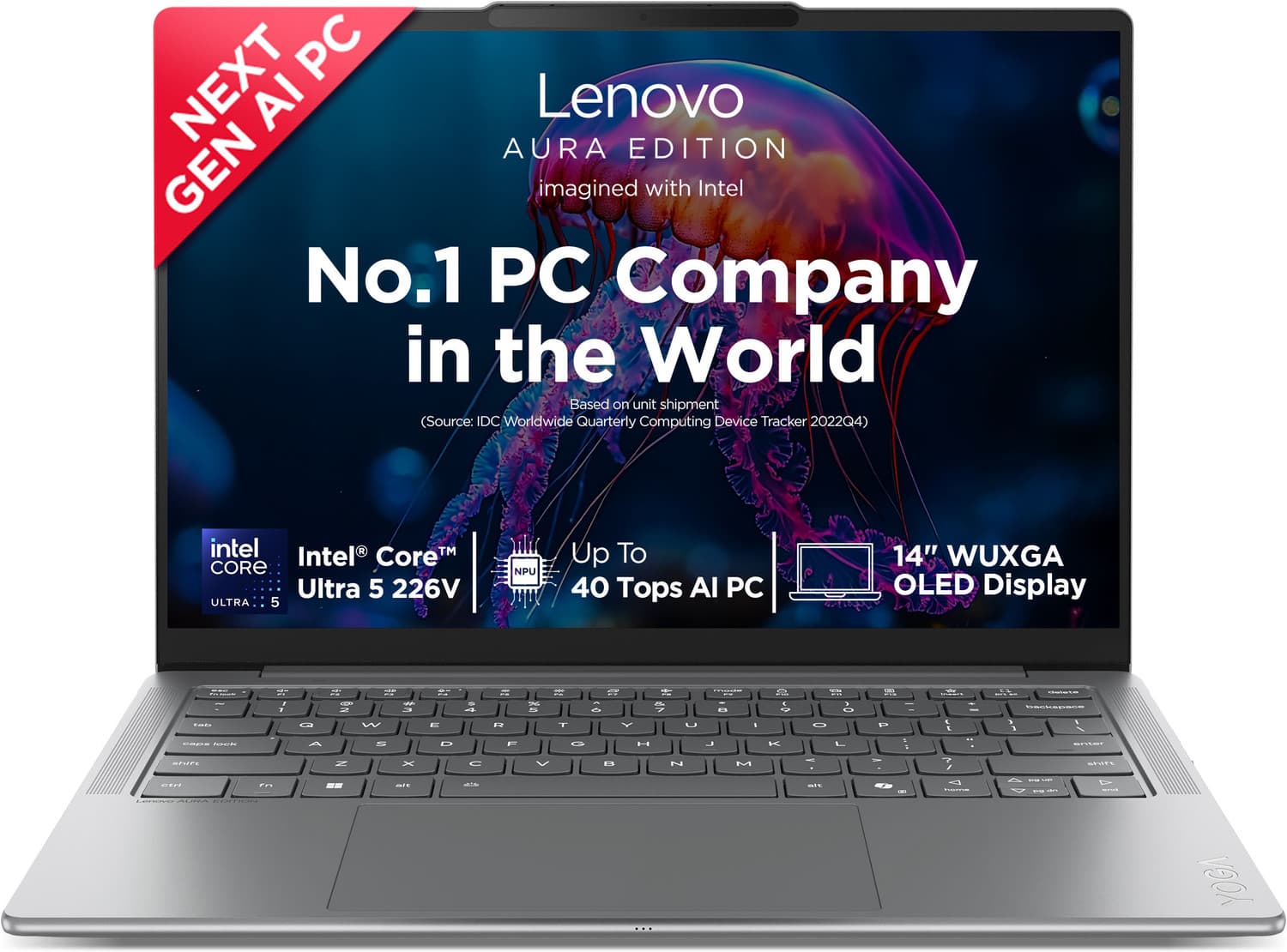 Lenovo Yoga Slim 7 Aura Edition OLED Display Intel Core Ultra 5 226V - (16 GB/512 GB SSD/Windows 11 Home) Yoga Slim 7 14ILL10 Laptop (14 inch, Luna Gr...