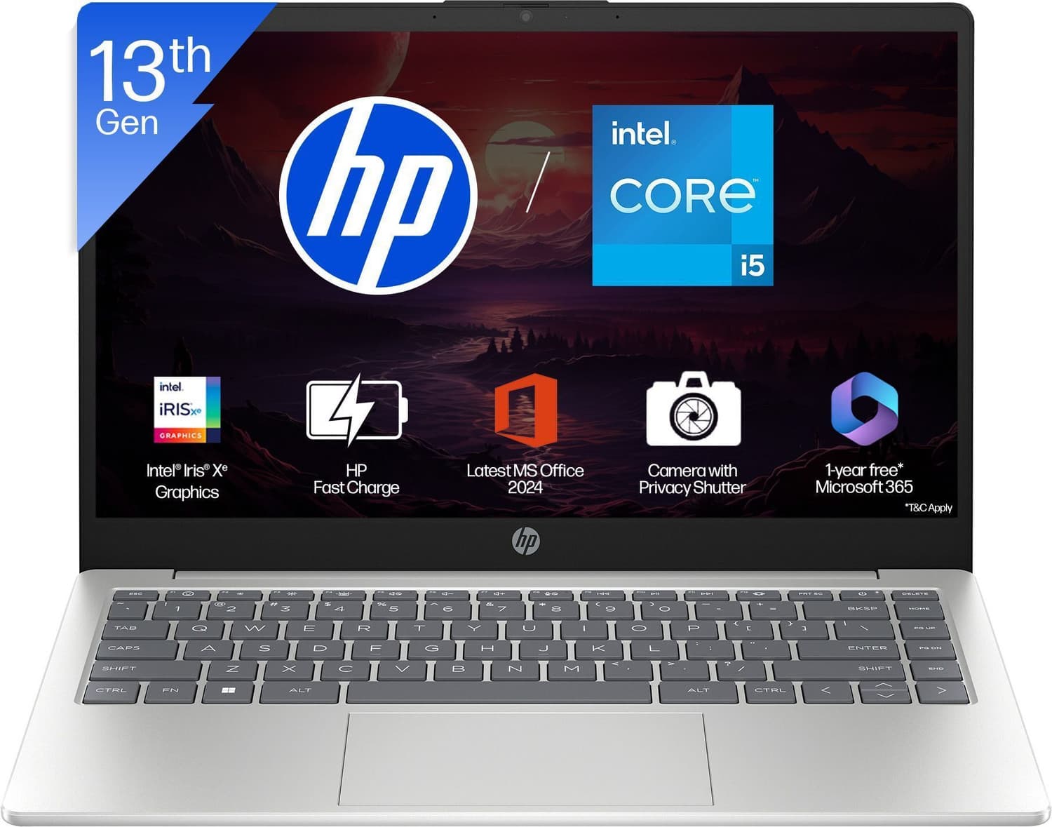 HP Intel Core i5 13th Gen 1334U - (12 GB/512 GB SSD/Windows 11 Home) 15-fd0575TU Thin and Light Laptop (15.6 inch, Natural Silver, 1.59 kg, With MS Of...