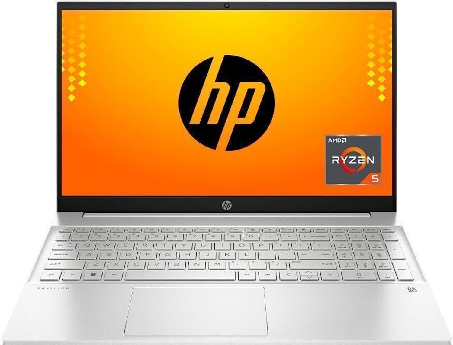 HP Pavilion AMD Ryzen 5 Dual Core 5500U - (8 GB/512 GB SSD/Windows 11 Home) 15-eh1137AU Thin and Light Laptop (15.6 inch, Natural Silver, With MS Offi...