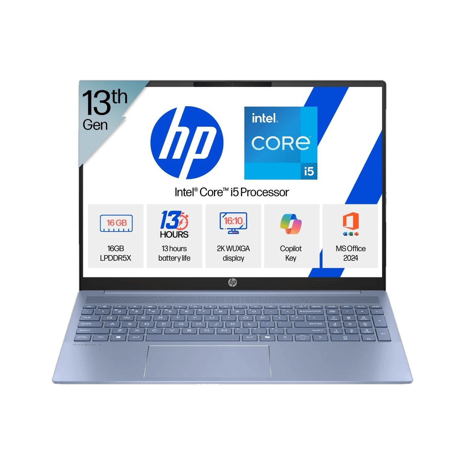 HP HP OmniBook 5 (Previously Pavilion) Intel Core i5 13th Gen 1334U - (16 GB/512 GB SSD/Windows 11 Home) 16-ba1123TU Thin and Light Laptop