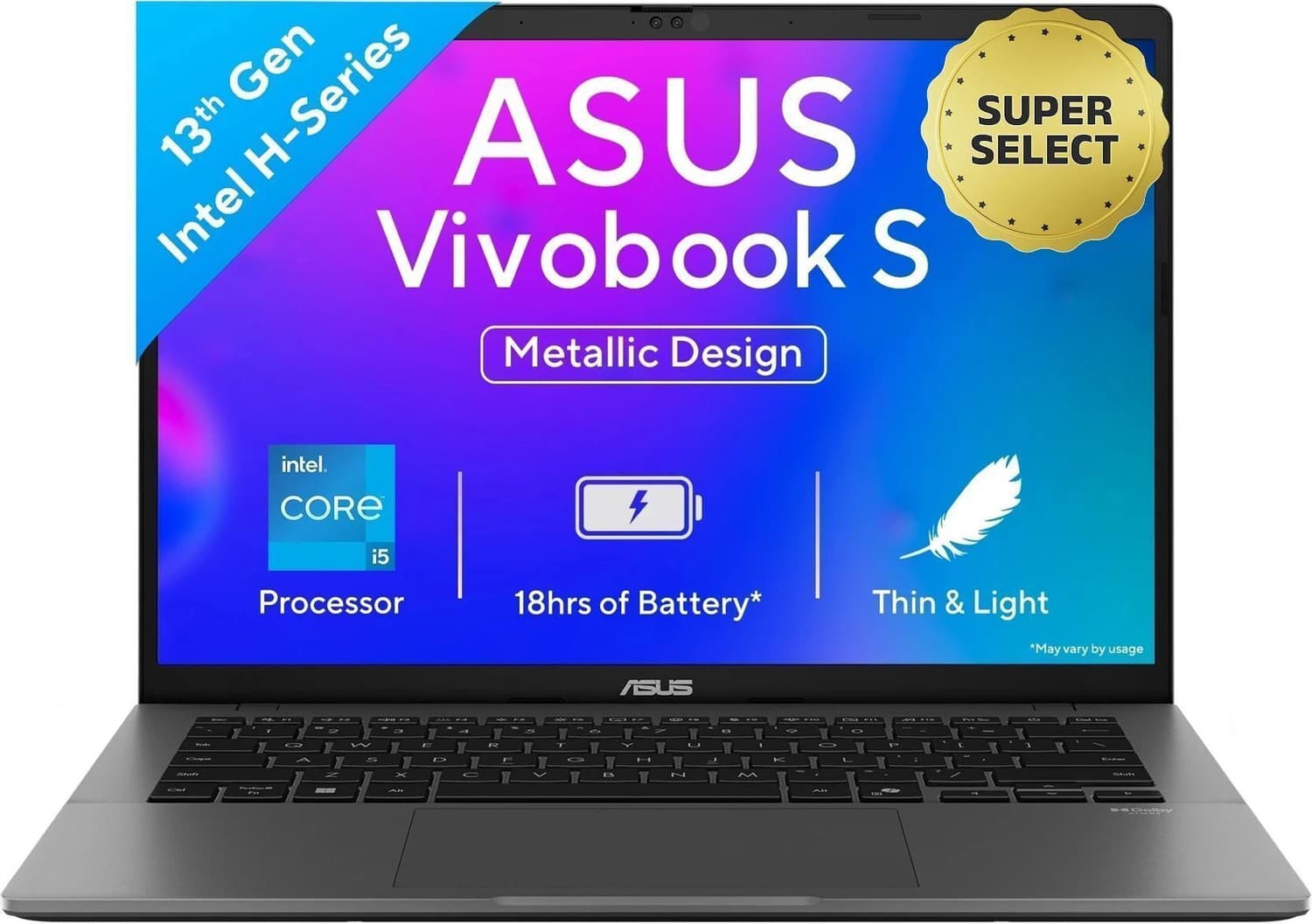 ASUS Vivobook S14 (2025) with Office 2024 + M365 Basic* Intel Core i5 13th Gen 13420H - (16 GB/512 GB SSD/Windows 11 Home) S3407VA-LY037WS Thin and Li...