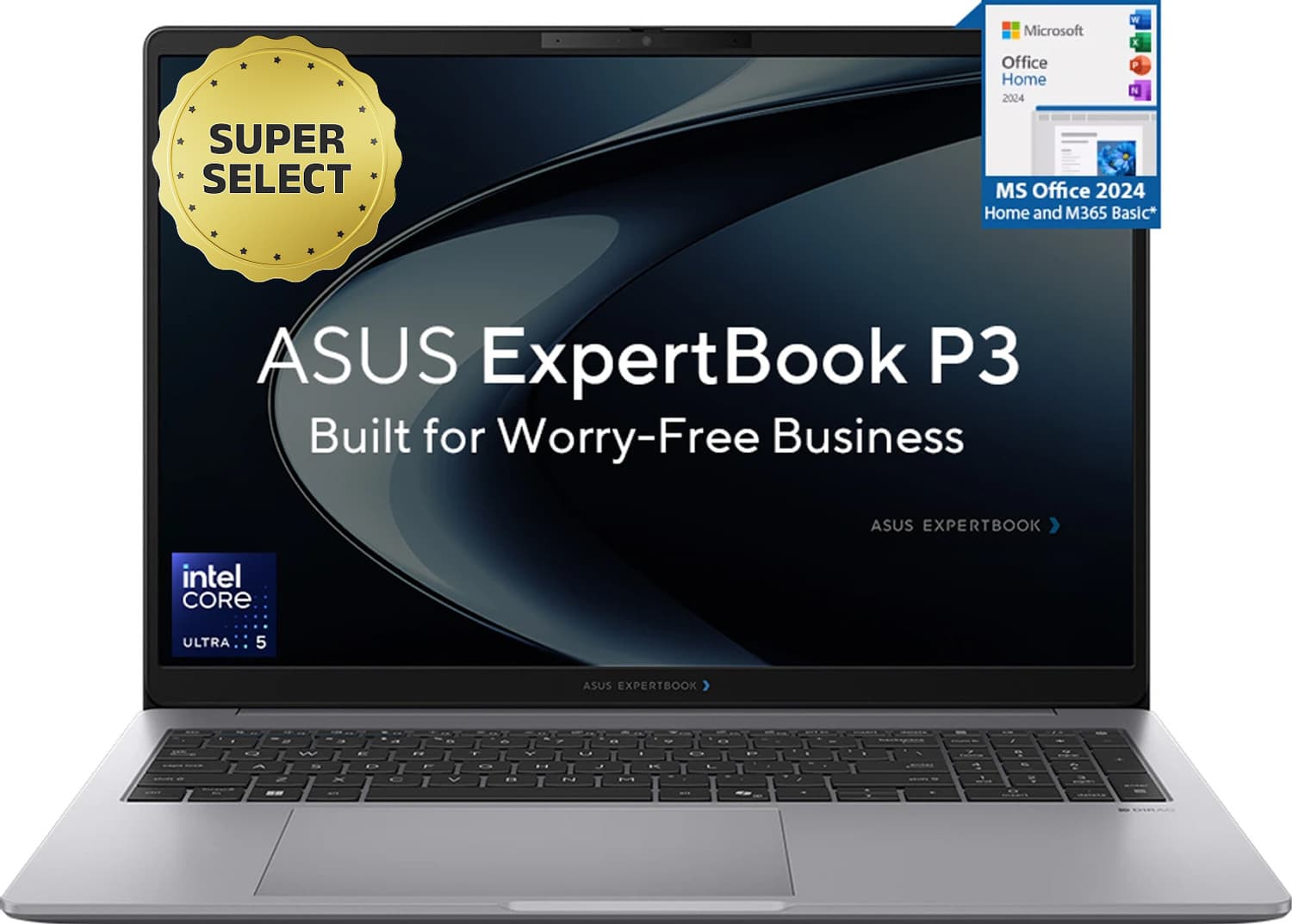 ASUS ExpertBook P3 AI PC with 1 Yr ADP Intel Core Ultra 5 225H - (16 GB/512 GB SSD/Windows 11 Home) P3606CCAP-MB0062WS Thin and Light Laptop (16 inch,...
