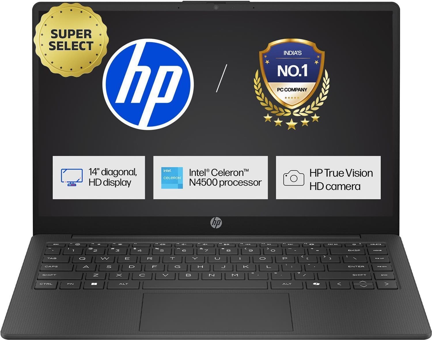 HP Intel Celeron Dual Core N4500 - (8 GB/512 GB SSD/Windows 11 Home) 14s-dq3149TU / 14s-dq3141TU Thin and Light Laptop (14 inch, Jet Black, 1.46 kg, W...