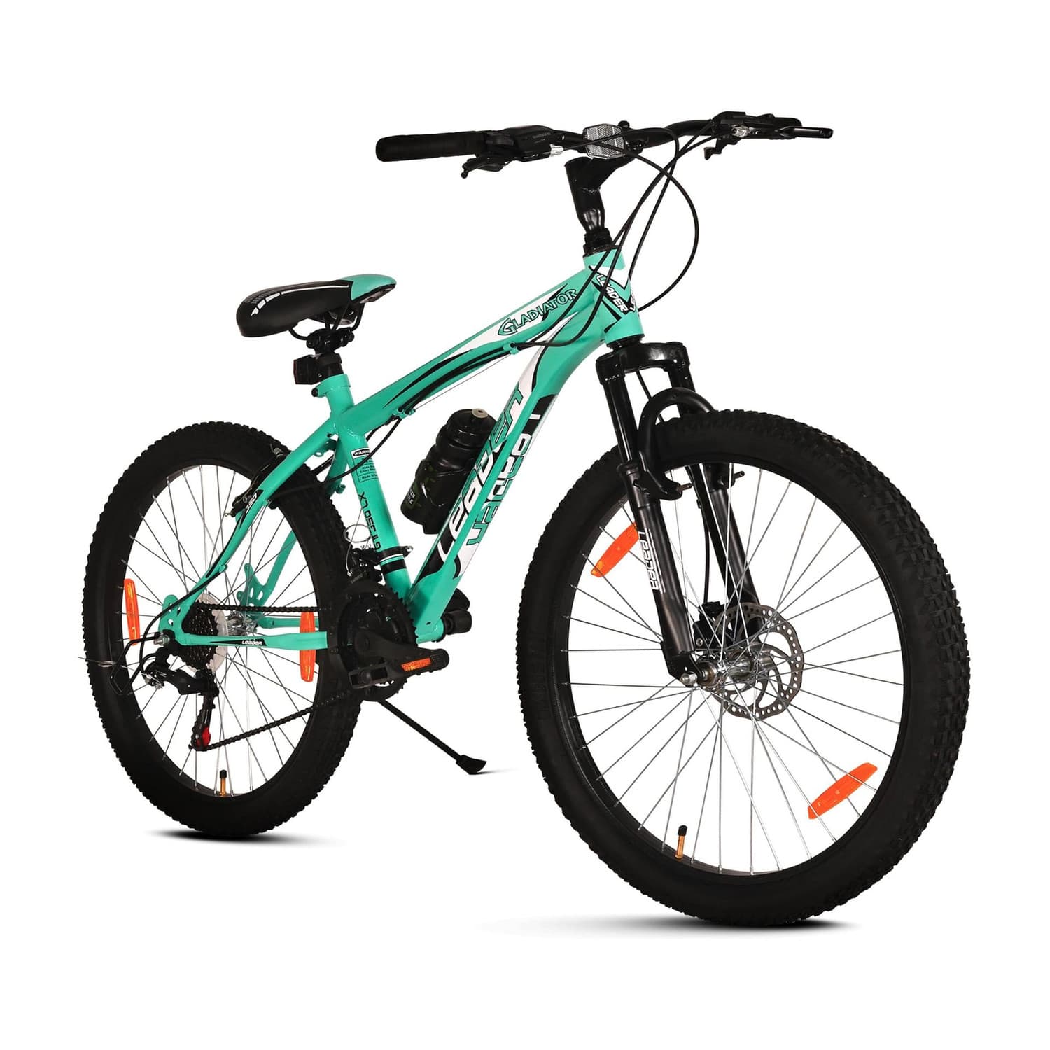 LEADER Gladiator 26tT Multi Speed (21 Speed) Cycle with Front Suspension and Disc Brake 26 T Mountain Cycle (21 Gear, Green, Black)