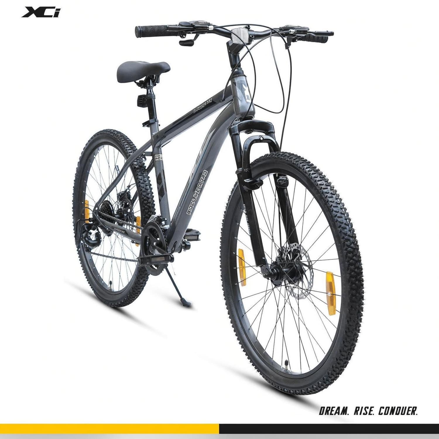 XCi Swagger Pro Geared for Men TUF SHOX Suspension MTB Bicycle 17-inch-silver Grey 26 T Mountain Cycle