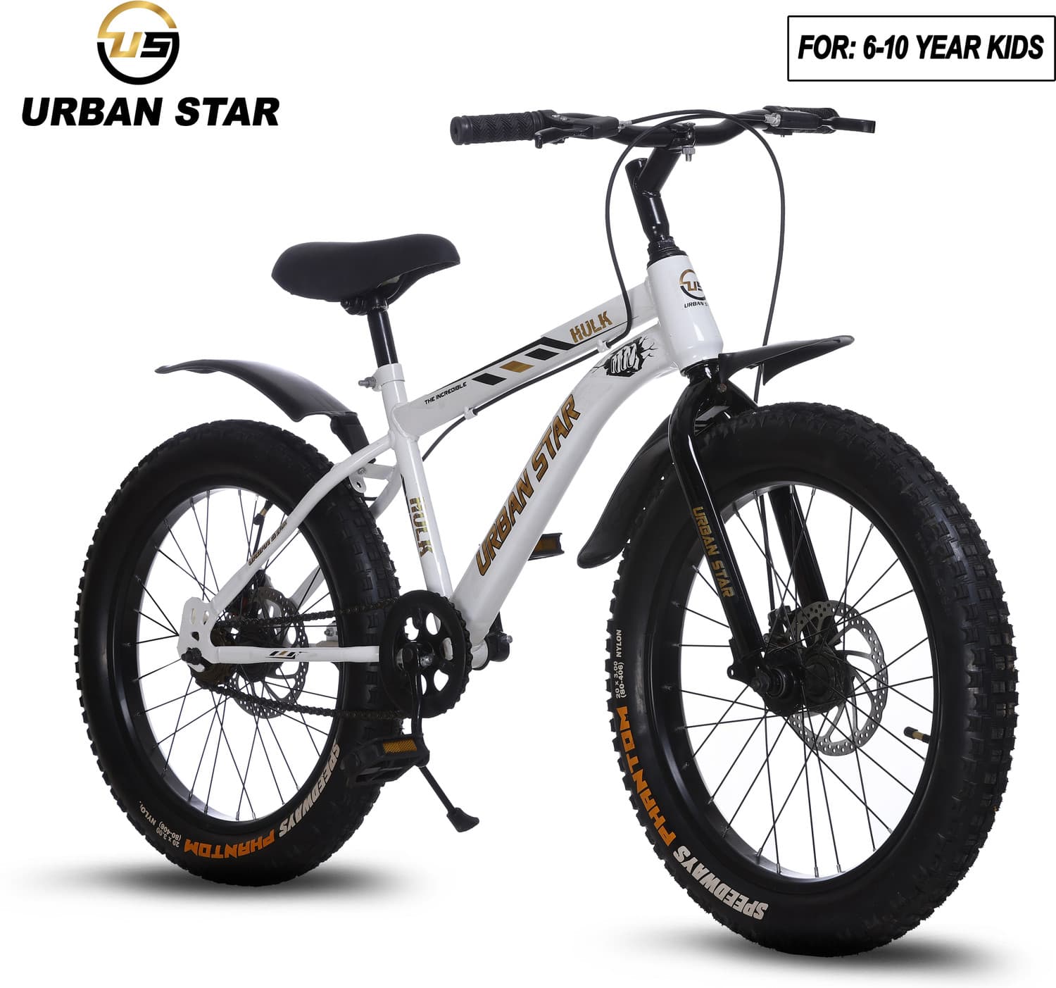 Urban Star HULK | 20T BMX | DOUBLE DISC | FAT TYRES | Premium Quality | Semi Assembled | 20 T Fat Tyre Cycle
