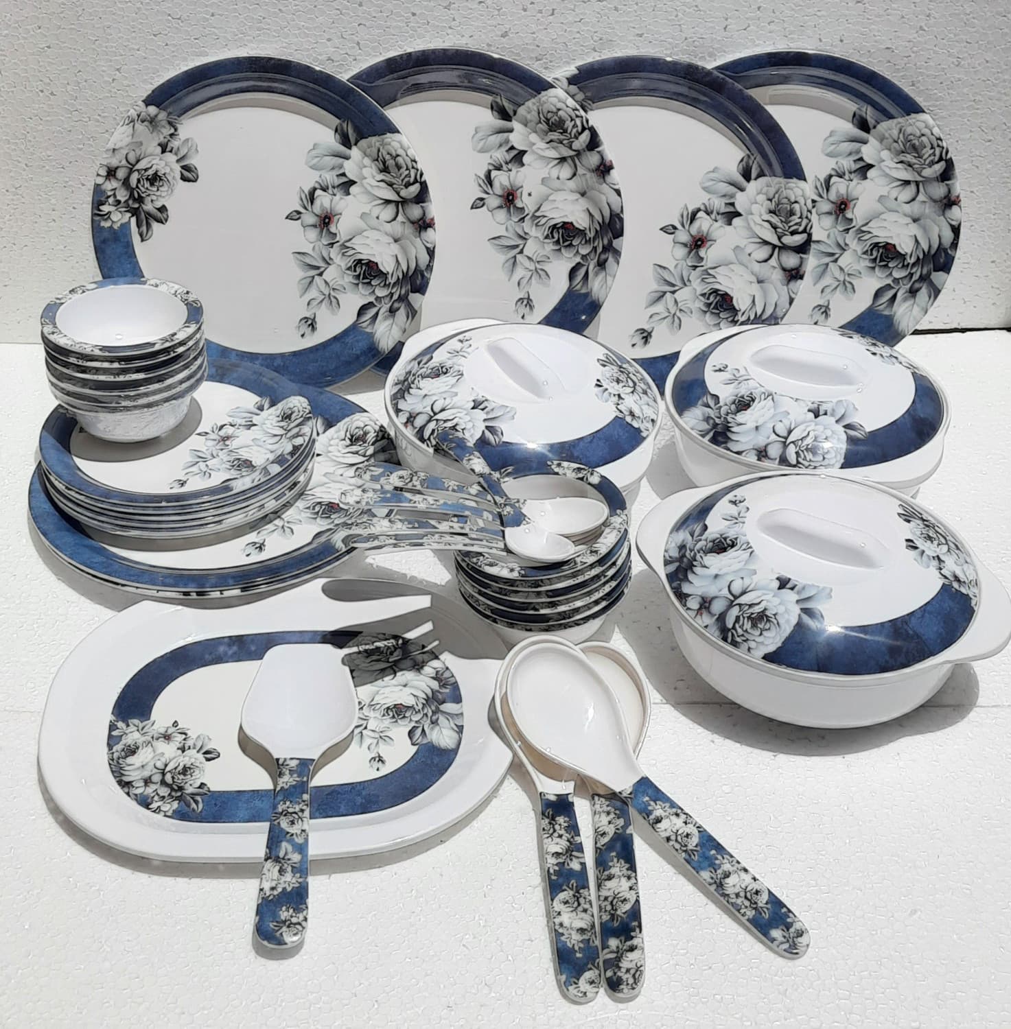Radhe Crockery Pack of 41 Melamin SILVERROCK Dinner Set