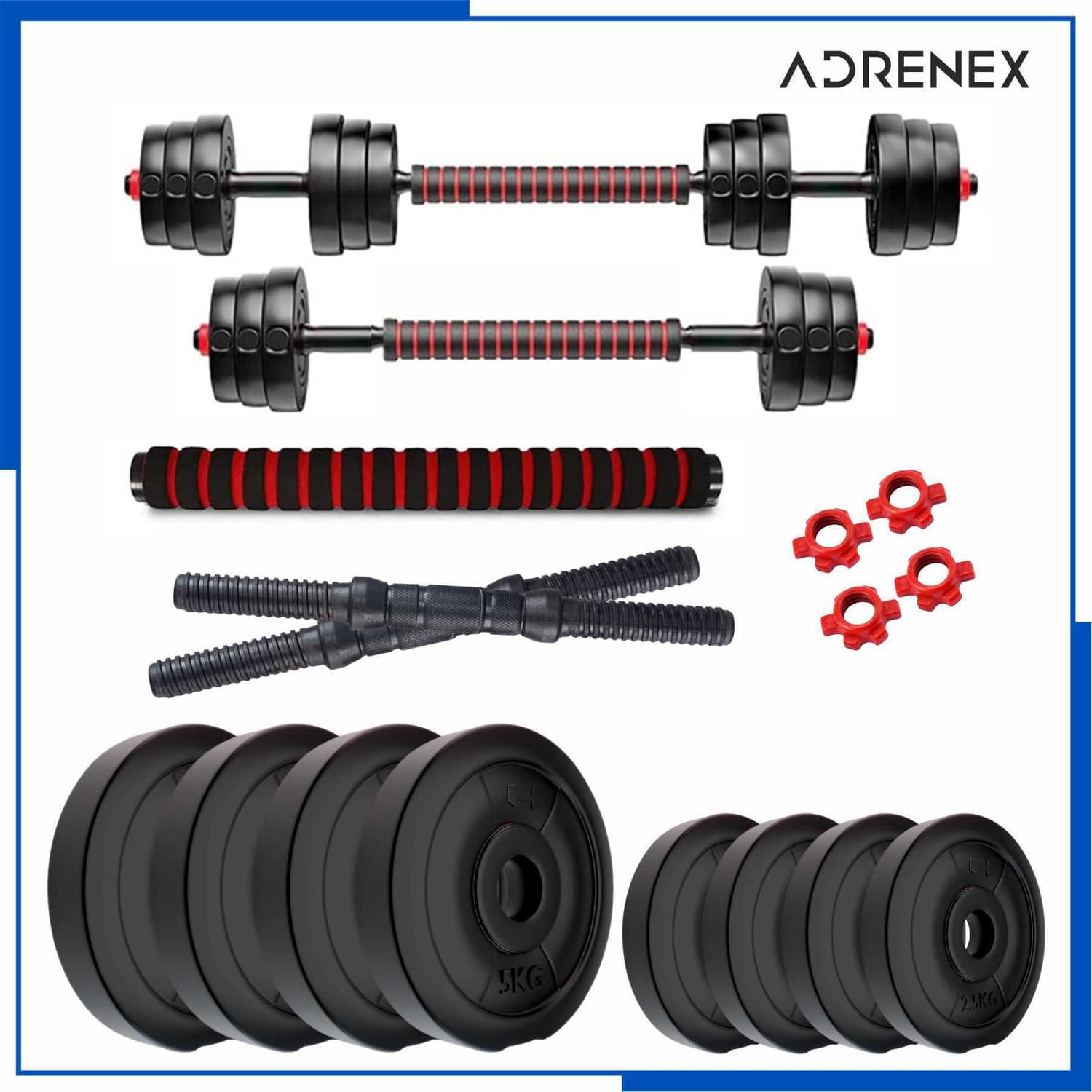 3 IN 1 Convertible Dumbbells Kit 30 Kg For Home Gym Adjustable Dumbbell (30 kg)
