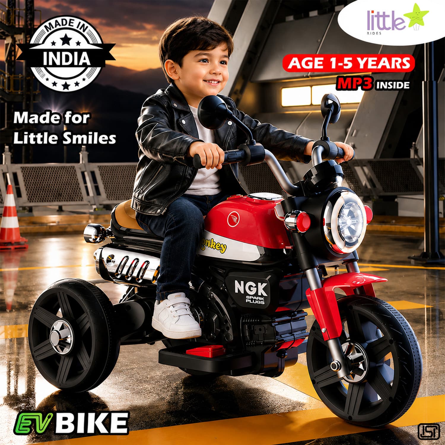 LITTLE RIDES R-field 6V Electric Kids Bike with Rechargeable 6.5 Ah Battery Bike Battery Operated Ride On