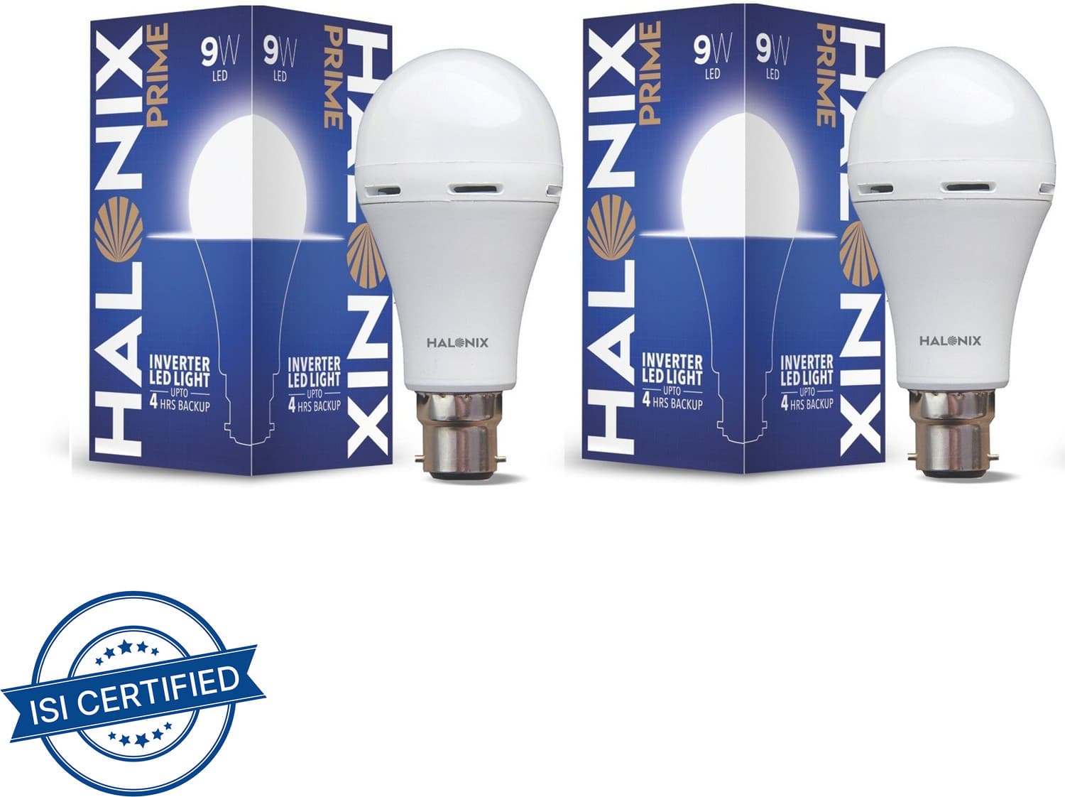 HALONIX LED PRIME INVERTER LIGHT 9W B22 CW PK2 M Bulb Emergency Light