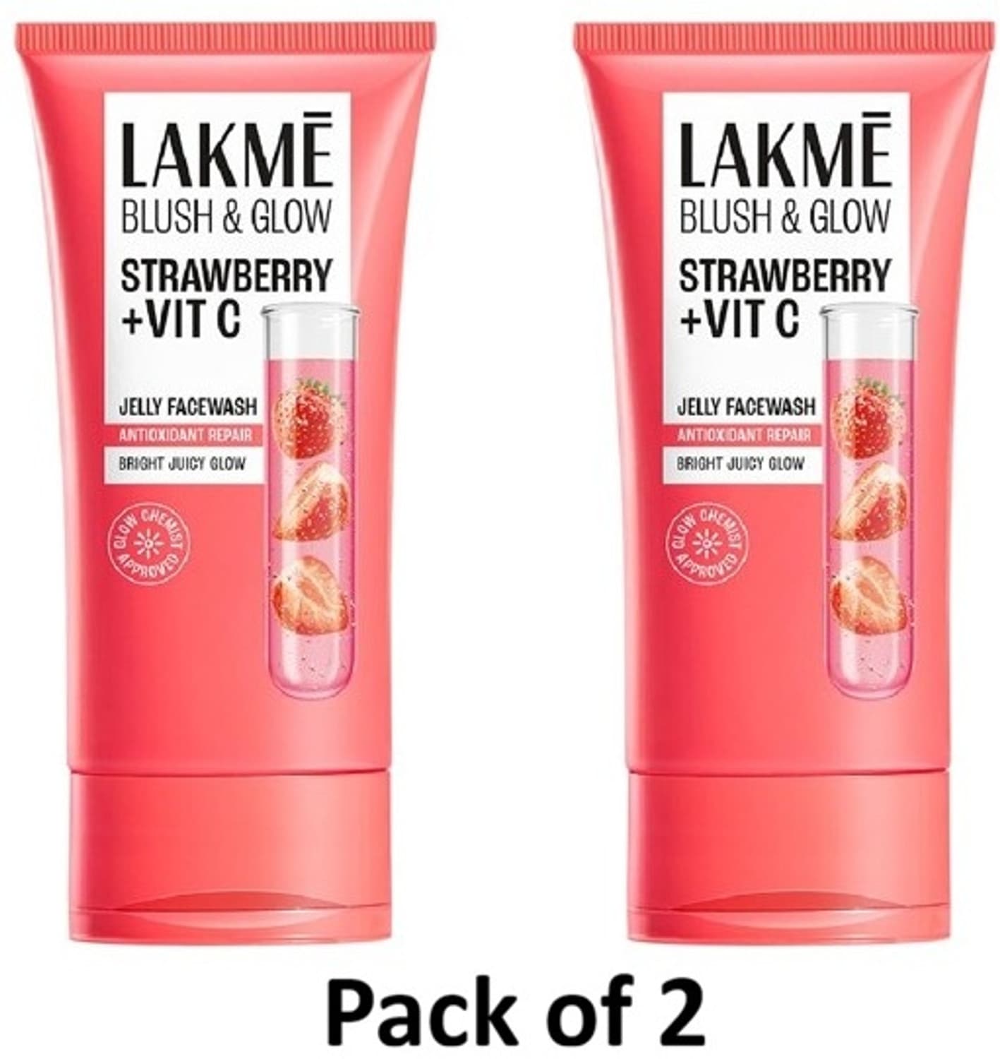 Lakm Blush & Glow Hydrating Strawberry Facewash,with Vitamin C Serum,150gm Face Wash