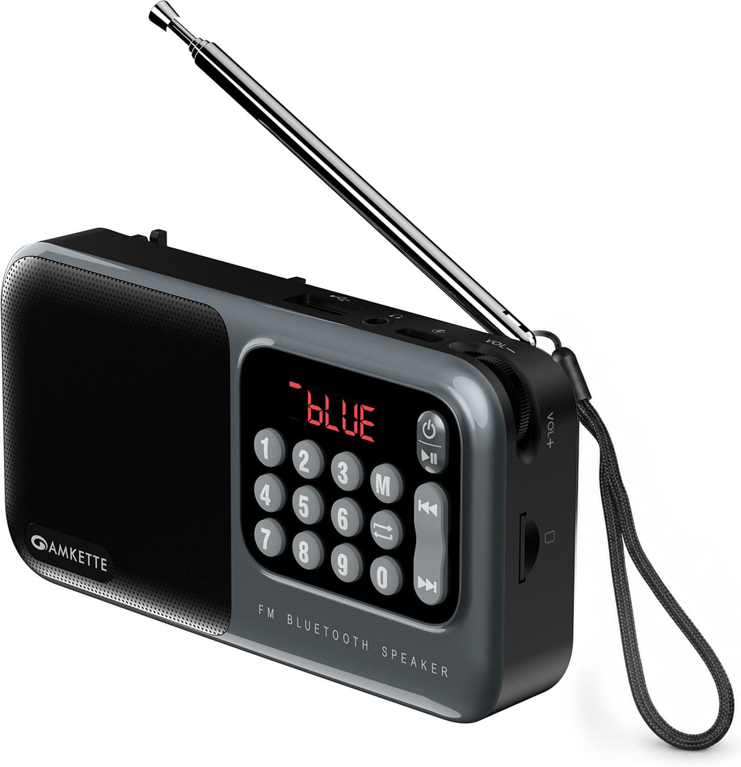 AMKETTE Pocket Mate Bluetooth Speaker with USB, SD Card and Headphone Jack FM Radio