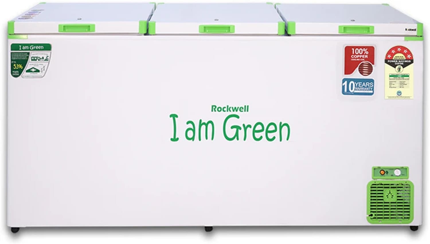 695 L Triple Door Standard Deep Freezer (White, Green, GFR910UC, 5 Star)