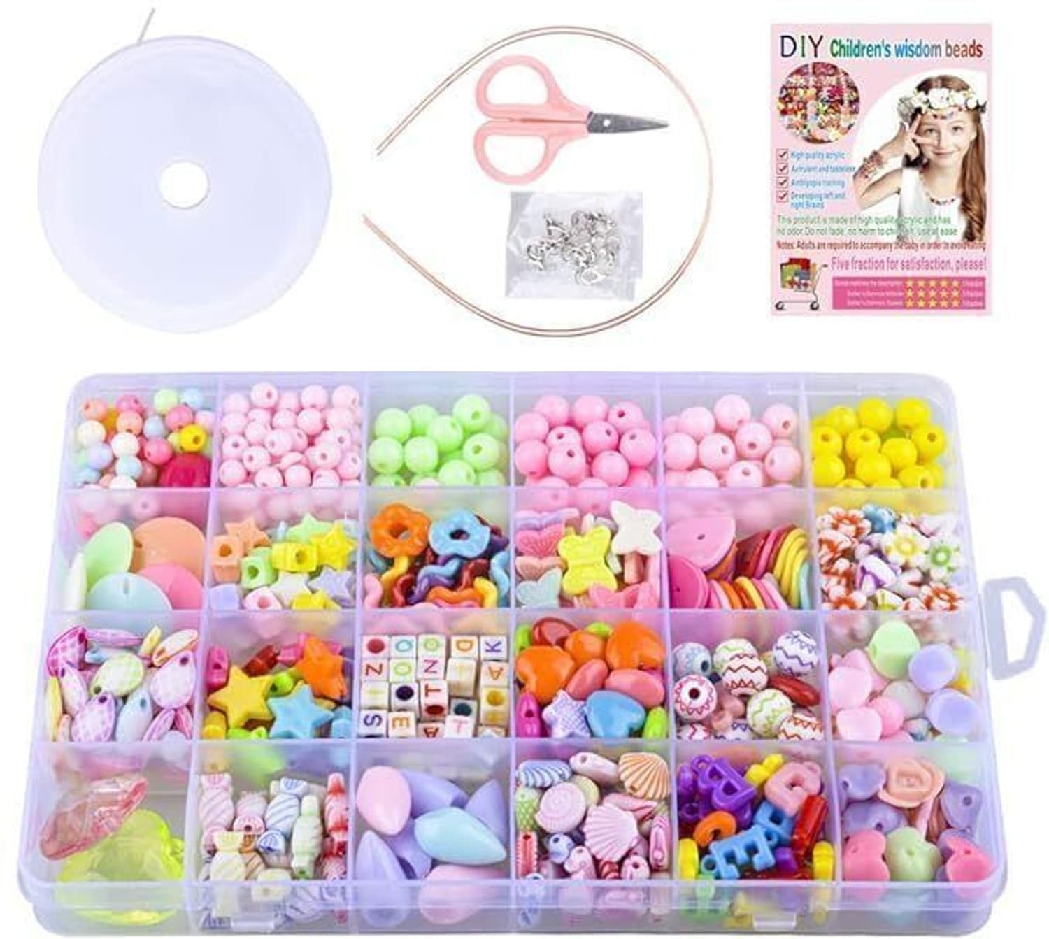 shopping mart Beads for Kids Children's Jewelry DIY Bracelets Necklace Making Kit Craft Kits
