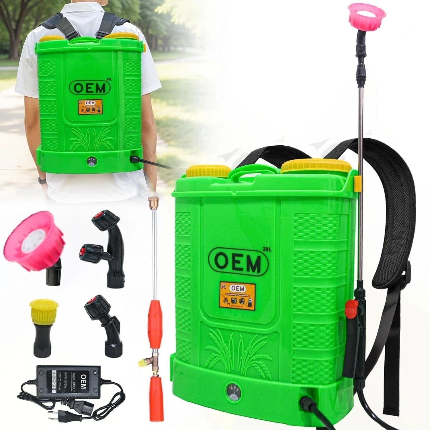 OEM Double Motor Battery Spray Pump 20L 12V14A (Free Gun) HI PRESSURE BIG BATTERY 20 L Backpack Sprayer