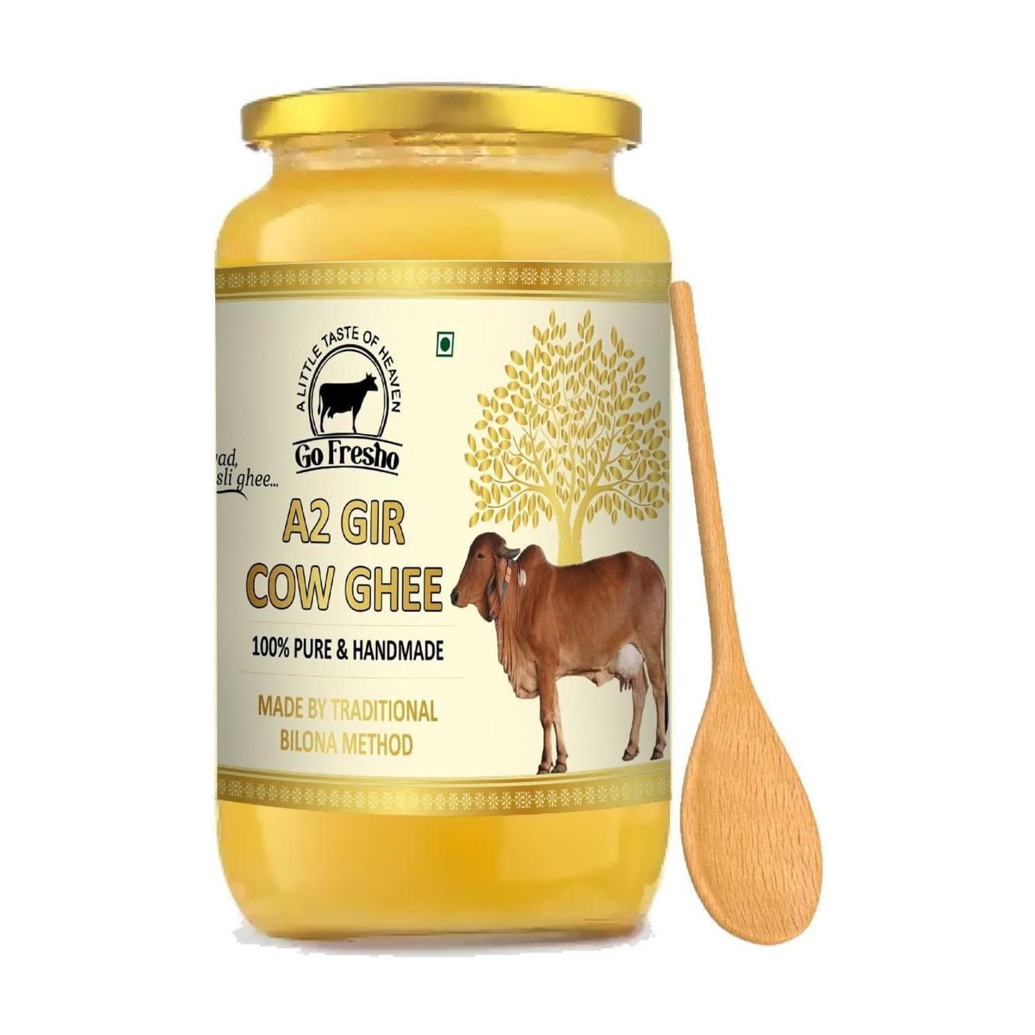 A2 Gir Cow ghee | Gir Cow Ghee | Pure desi ghee|Curd-Churned | Vedic Bilona Ghee Ghee Glass Bottle (1000 ml)