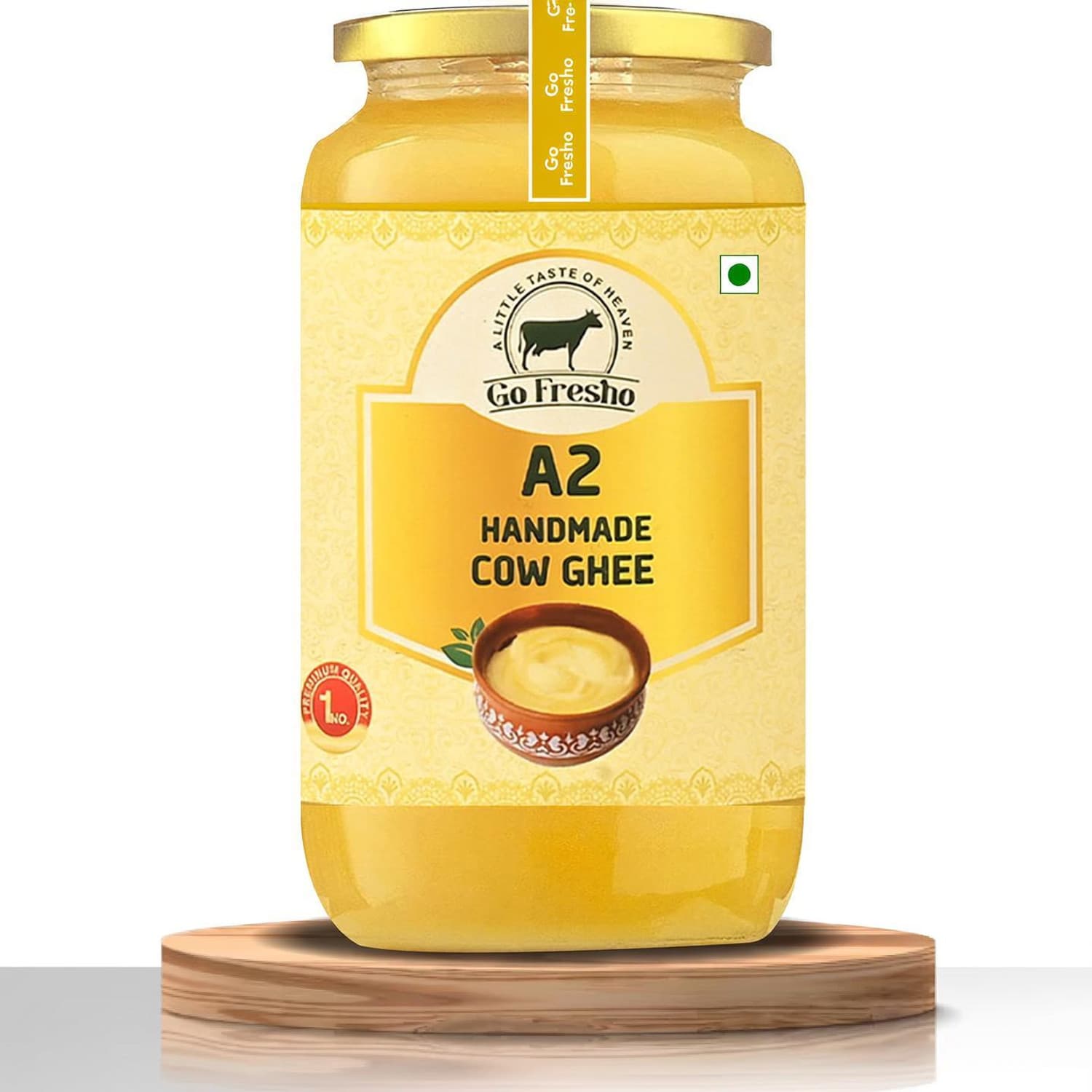 Go Fresho |Vedic Bilona Method|Pure,Natural & Health|With Spoon Ghee 1000 ml Glass Bottle