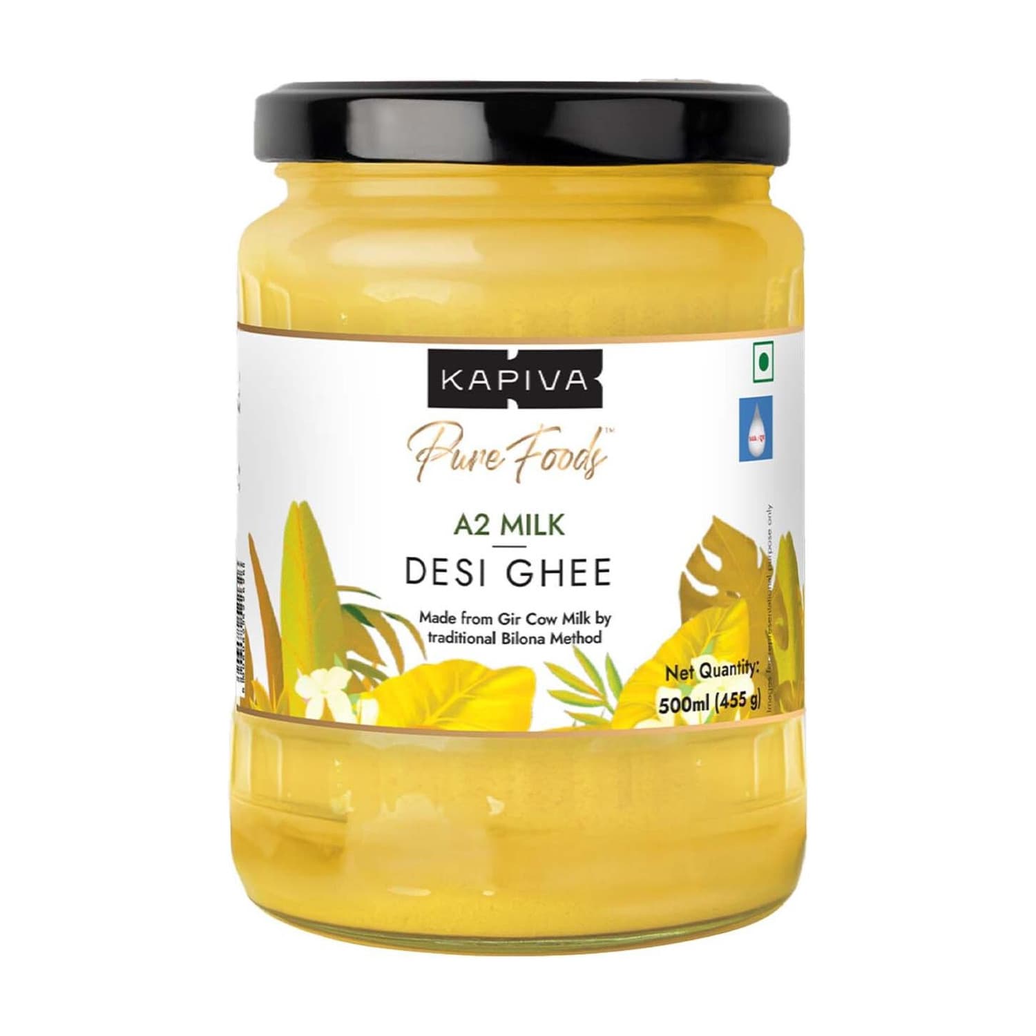 Kapiva A2 Desi Ghee (Helps Reduces Joint Pain and Improves Heart Functioning) - 500ml Ghee 500 ml Glass Bottle