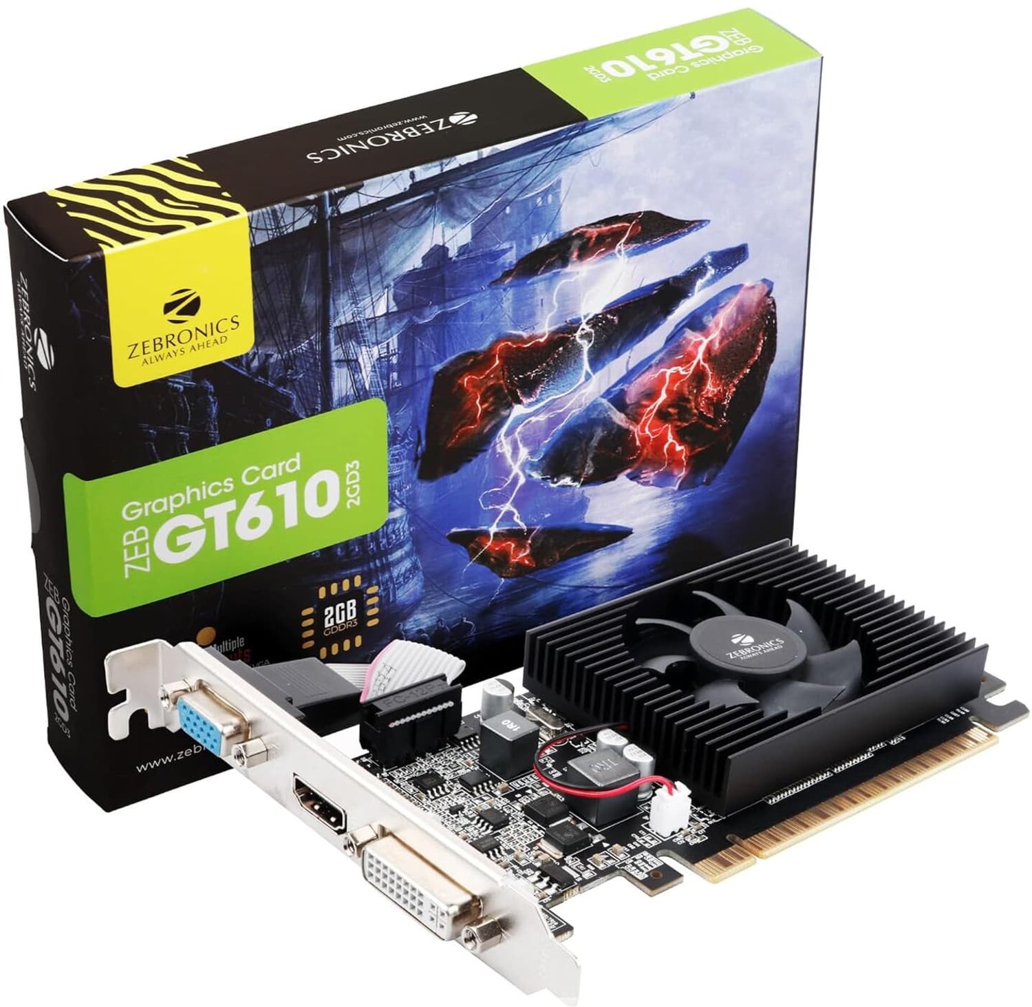 ZEBRONICS NVIDIA ZEB-GT610 2 GB DDR3 Graphics Card (Black)