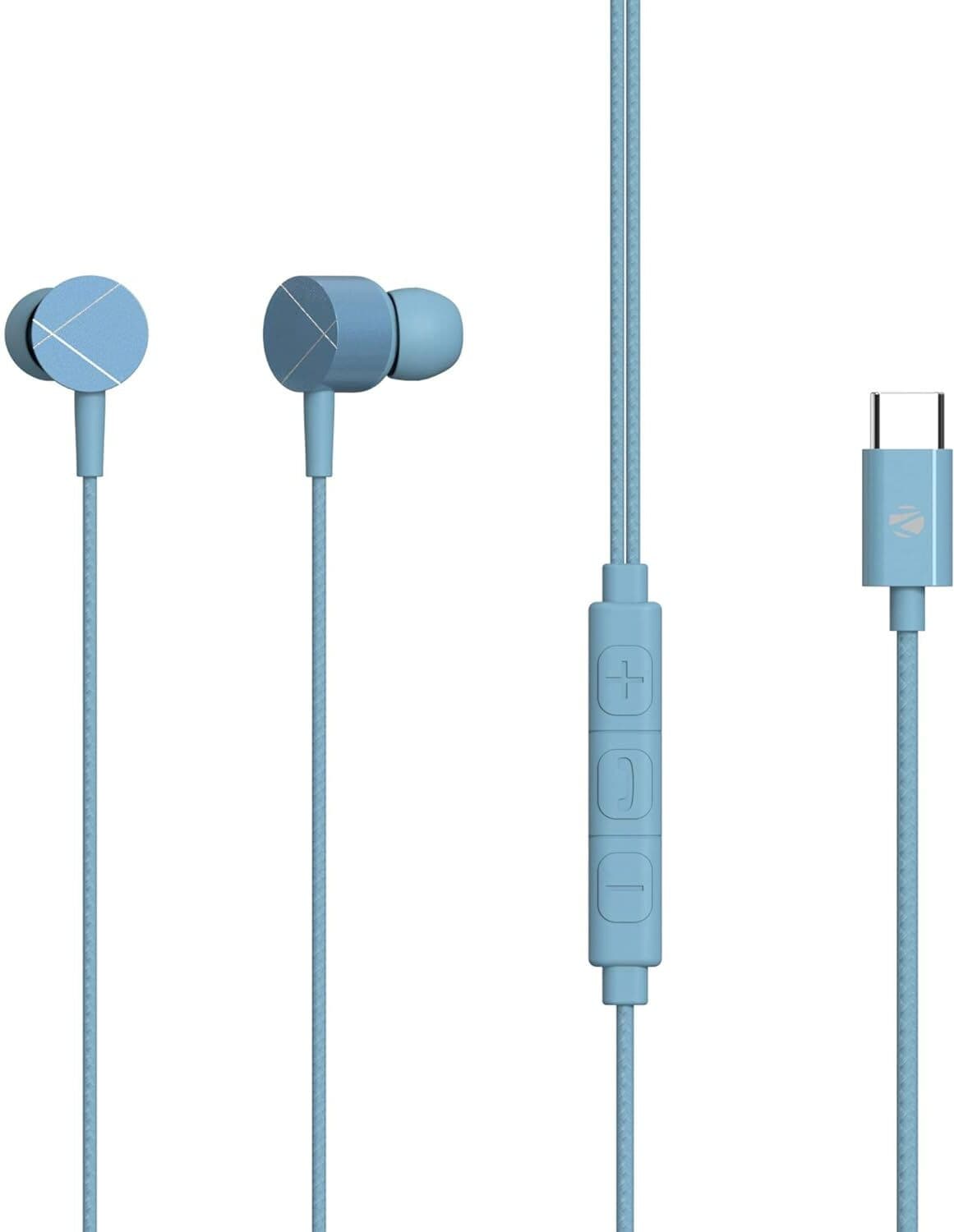 ZEBRONICS Zeb-Buds C2 Wired Headset (Blue, In the Ear)