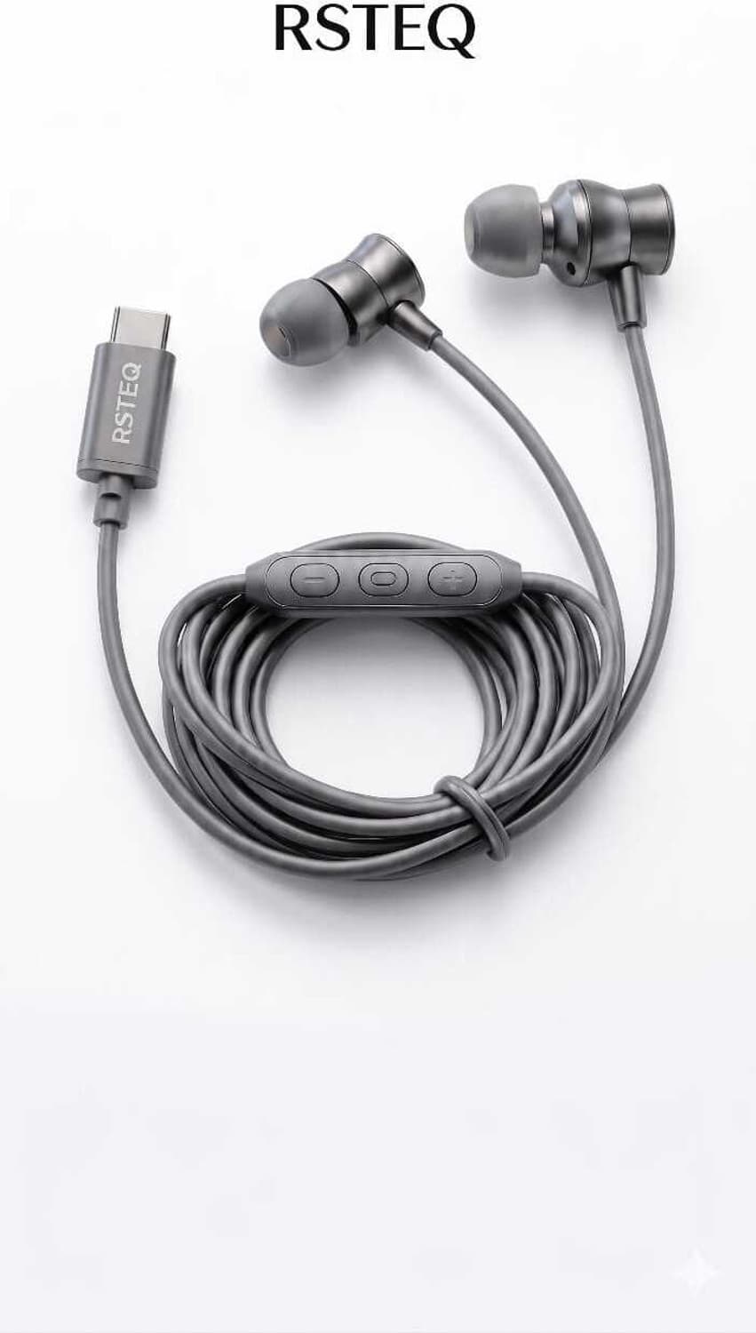 C Type Magnetic Wired Earphone With ENC Mic Dolby HD Sound & Button Control003 Wired Gaming Headset (Grey, In the Ear)