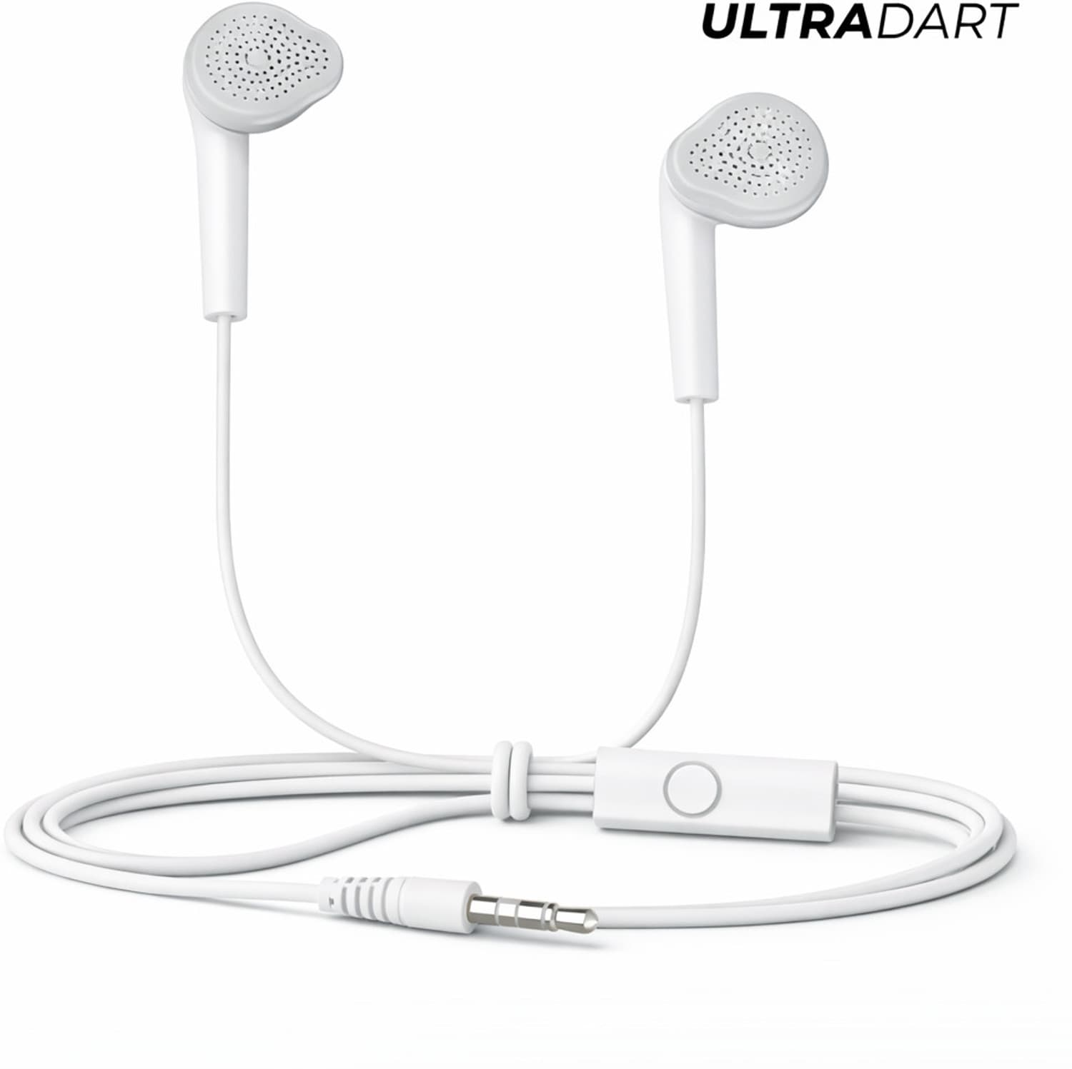 3.5mm Wired Earphones with Mic, Tangle-Free Cable Wired Headset (White, In the Ear)