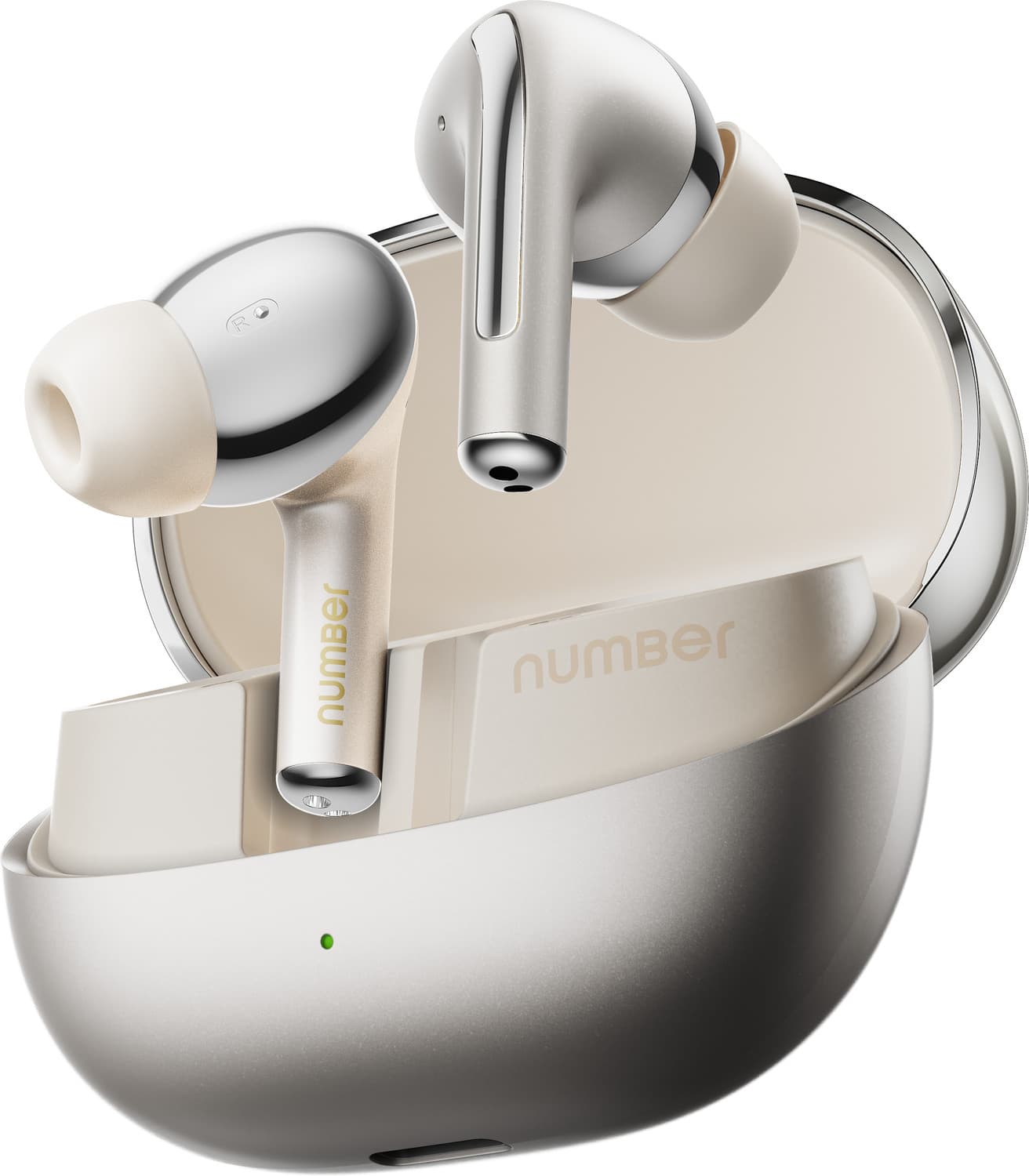 Navo Buds X3 w/ 50H Playtime, Dual Pairing, 13mm Speakers, ENC, 45ms Low Latency Bluetooth Headset (Platinum Gold, True Wireless)