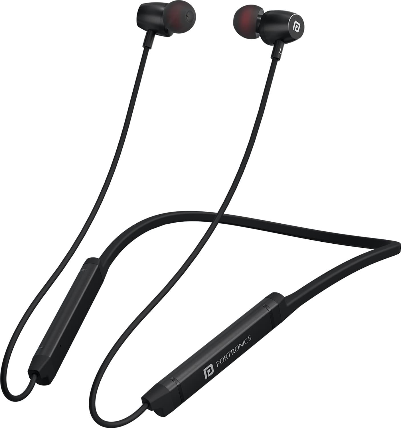 Portronics Harmonics Z9 Bluetooth Neckband With Mic,40Hrs Playtime,Metal Finish,BT 5.3V Bluetooth