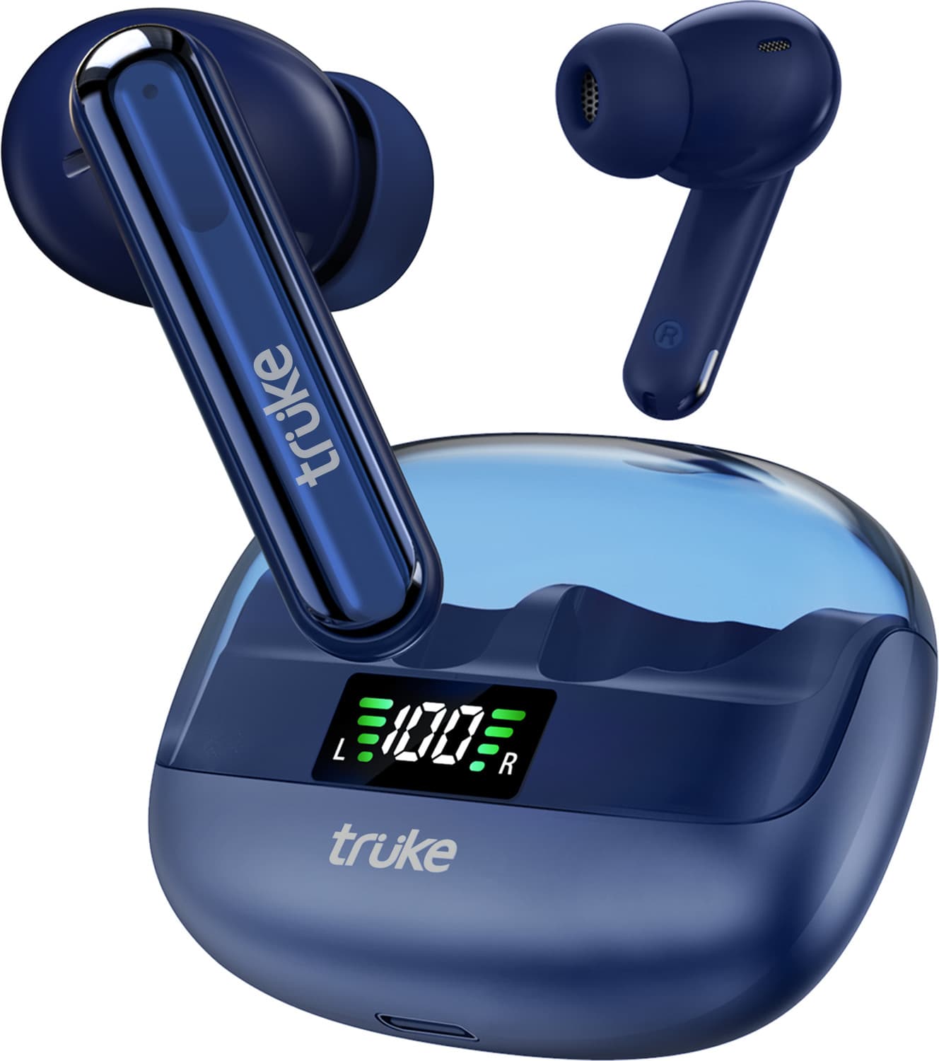 truke Buds Vibe with 35dB ANC, 4Mic ENC, 13mm Speaker, 48H Playtime, 40ms Low Latency Bluetooth Headset