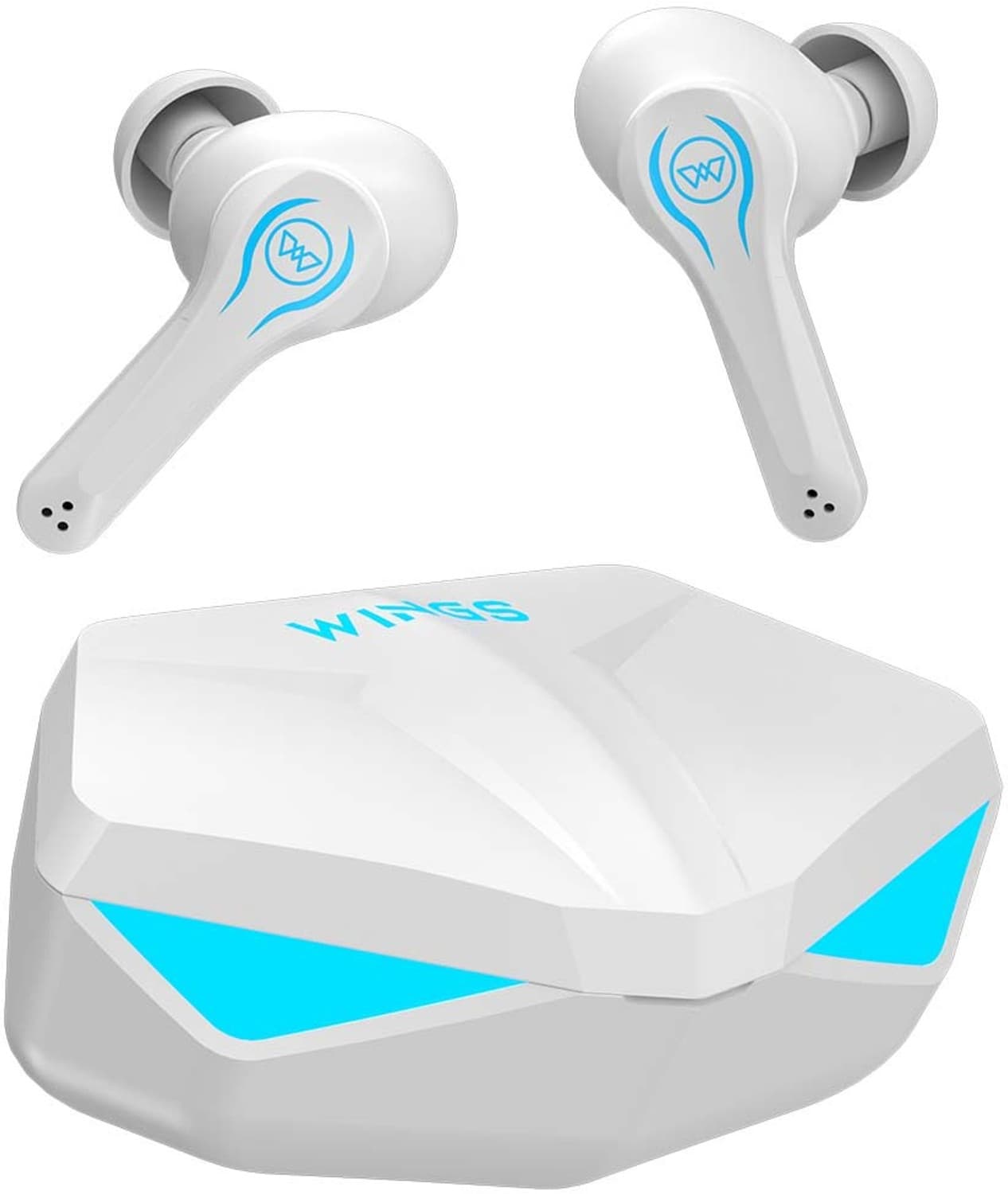 Wings Phantom Gaming TWS with 65 ms Latency Bluetooth Headset Bluetooth Gaming Headset (White, True Wireless)