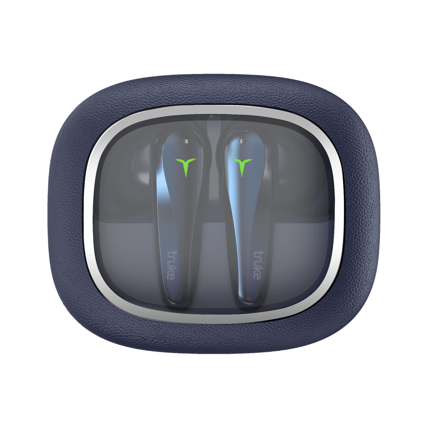 truke Crystal Dyno Leather Finish earbuds w/ Spatial Audio, 70H Battery, Quad Mic ENC Bluetooth