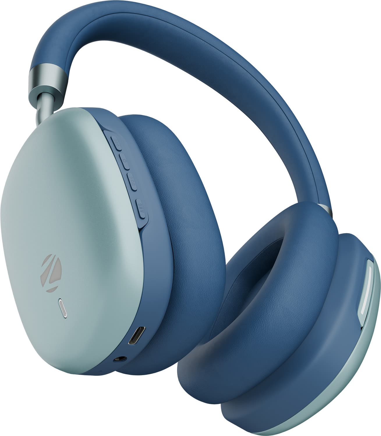 Zeb-Silencio 200T, 48dB Hybrid ANC, Upto 100H Backup, App Support, Touch Control Bluetooth Headset (Blue, On the Ear)
