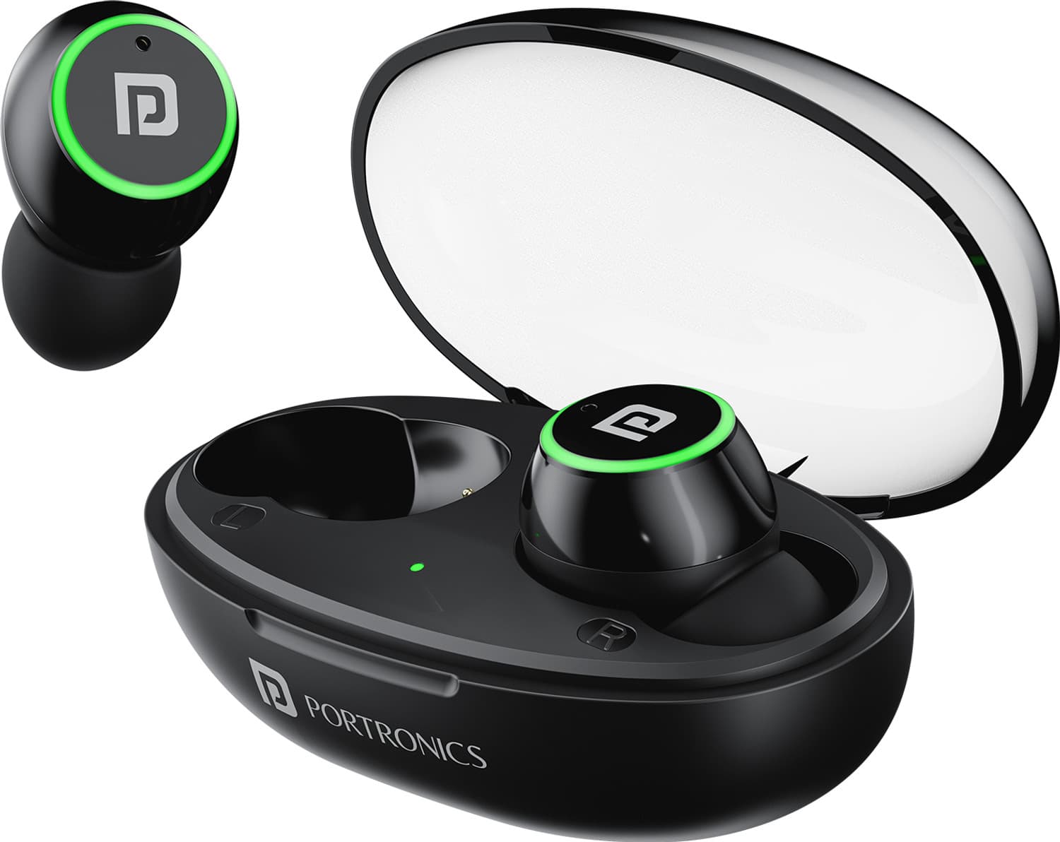 Portronics Harmonics Twins S13 in Ear Earbuds With Mic,24H Playtime,Game/Music Mode,BT5.3v Bluetooth Headset