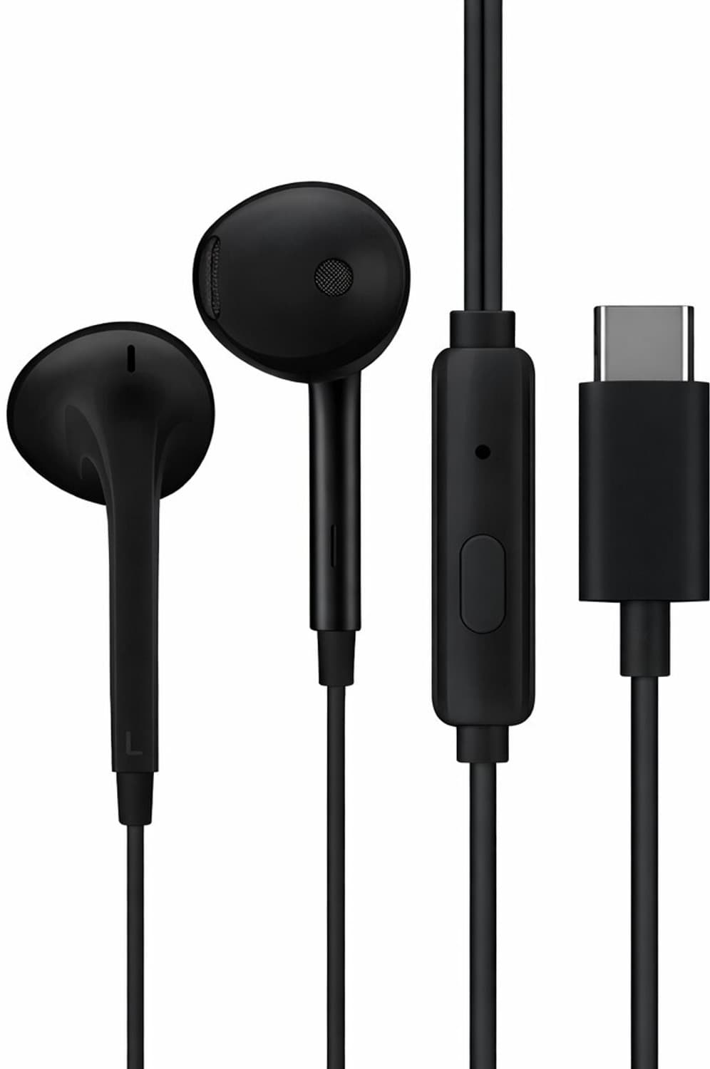 Type-C Half-in-Ear Wired Earbuds(MH136), 14.2mm Dynamic Coil Wired Headset (Black, In the Ear)