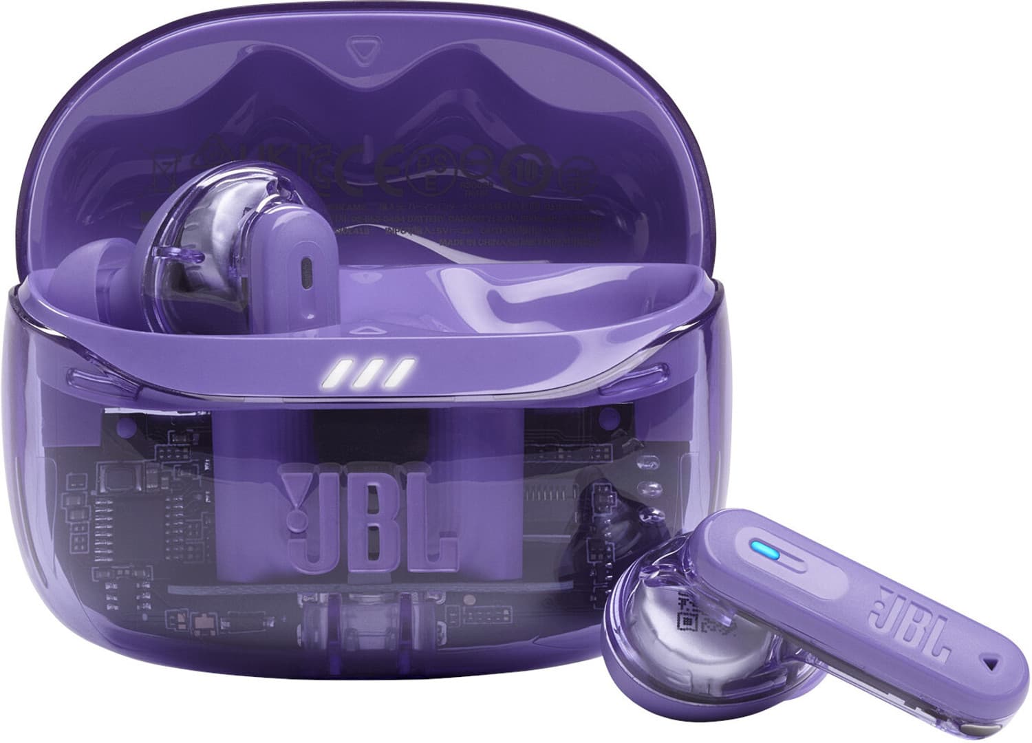 JBL Tune Beam 2 Ghost transparent ANC Earbuds, 48Hr Playtime,6 Mics,Dual Connect Bluetooth