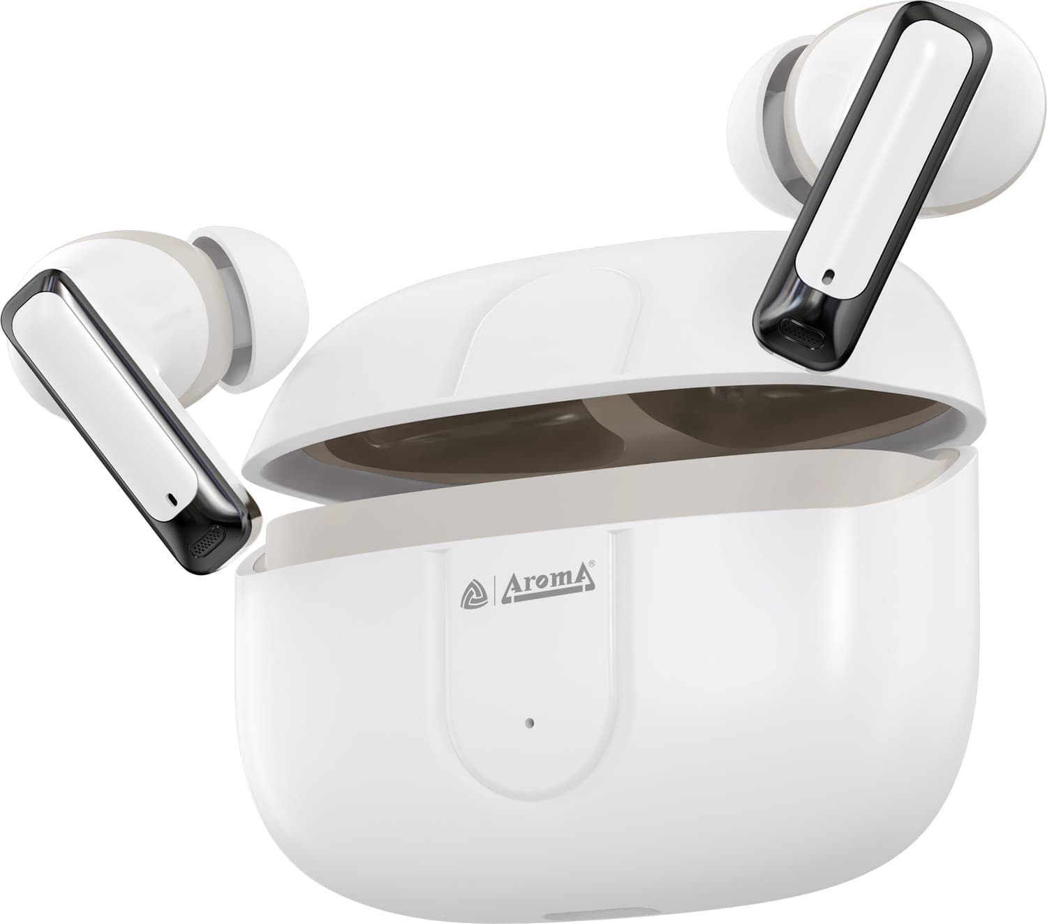 aroma tws28 upto 60hr playtime enc bt v5 3 dual paring fast charging heavy bass bluetooth