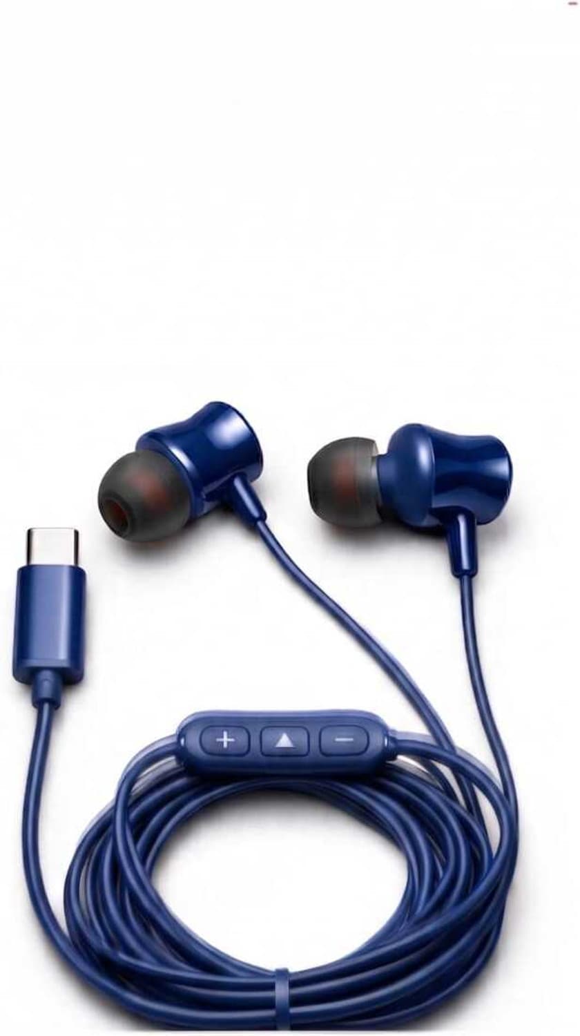 C Type Magnetic Wired Earphone With ENC Mic Dolby HD Sound & Button Control03 Wired Gaming Headset (Blue, In the Ear)