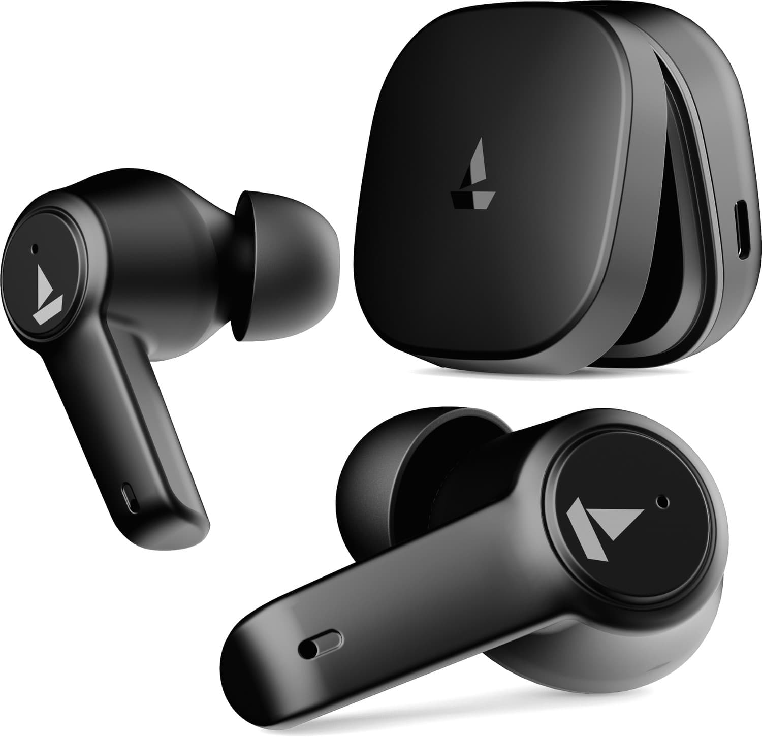 boAt Airdopes 411ANC with upto 17.5 Hours Playback and ASAP Charge Bluetooth Headset (Black Storm, True Wireless)