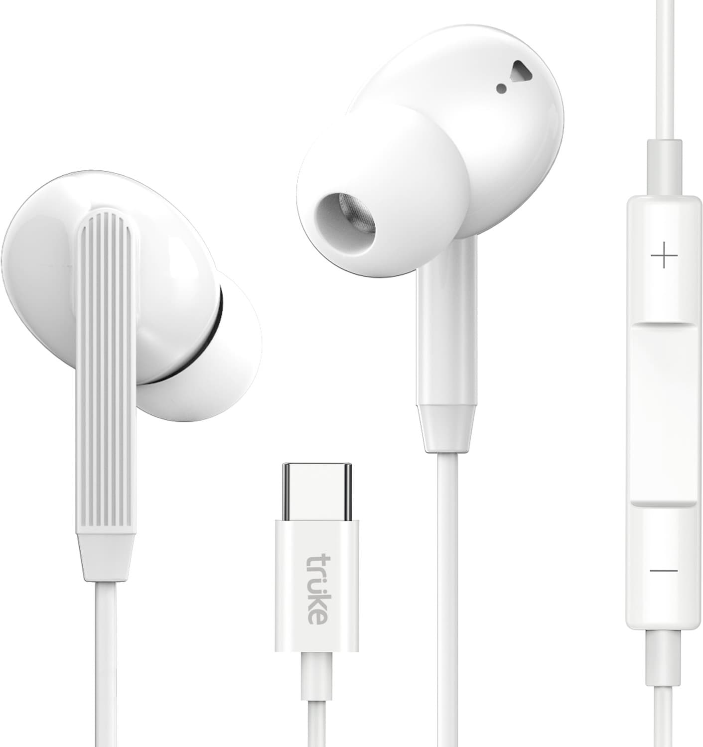 truke Bass 1 type-C Wired Earphones w/ 13mm Drivers, High Bass, In-Line Control & Mic Wired