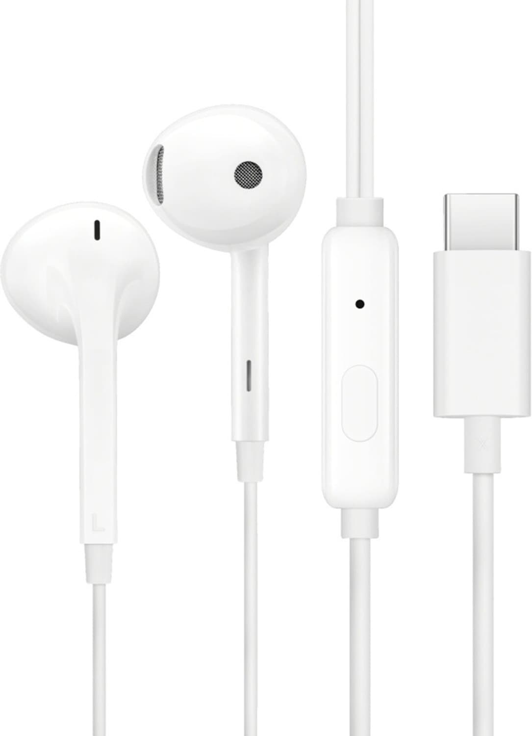 Half In-Ear Wired Digital Earphones Lite Type-C MH136 White IN Wired Headset (White, In the Ear)